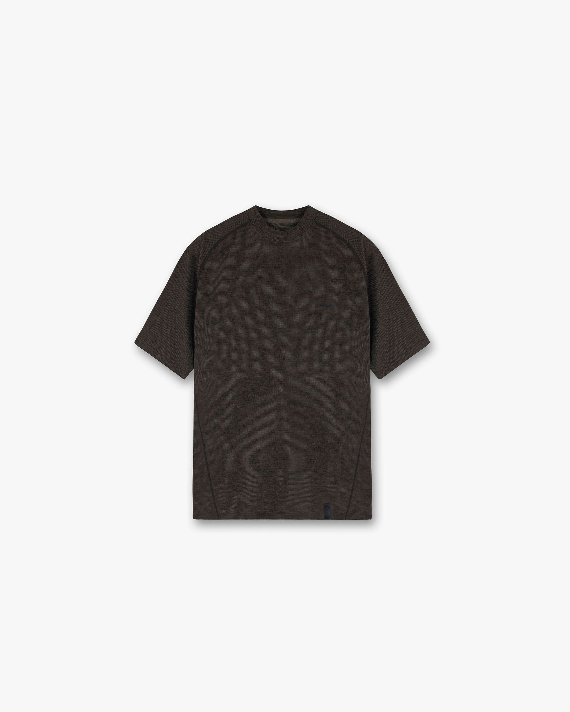 Front product image of a mens brown t-shirt on a plain white background | 247 Lightweight T-Shirt in Dark Oak | T-Shirt with lightweight fabric | 247 T-Shirts | Represent Clo