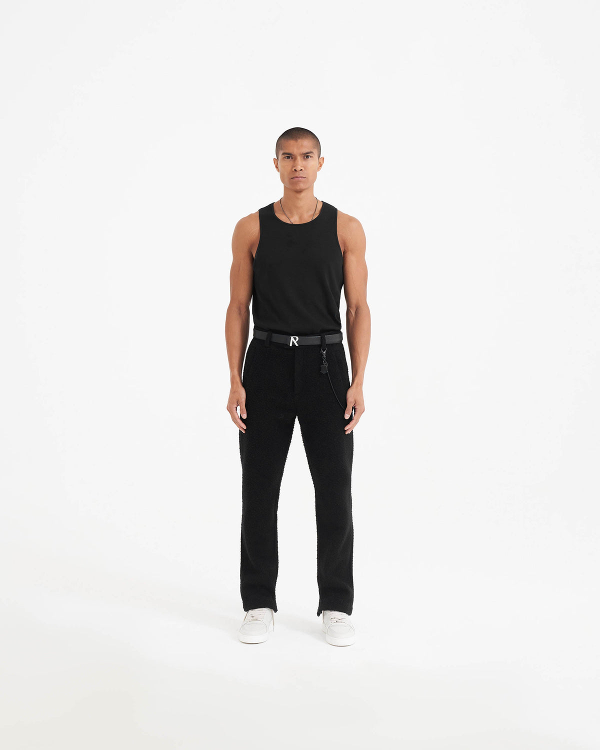 Textured Wool Tailored Pant | Black Pants FW22 | Represent Clo