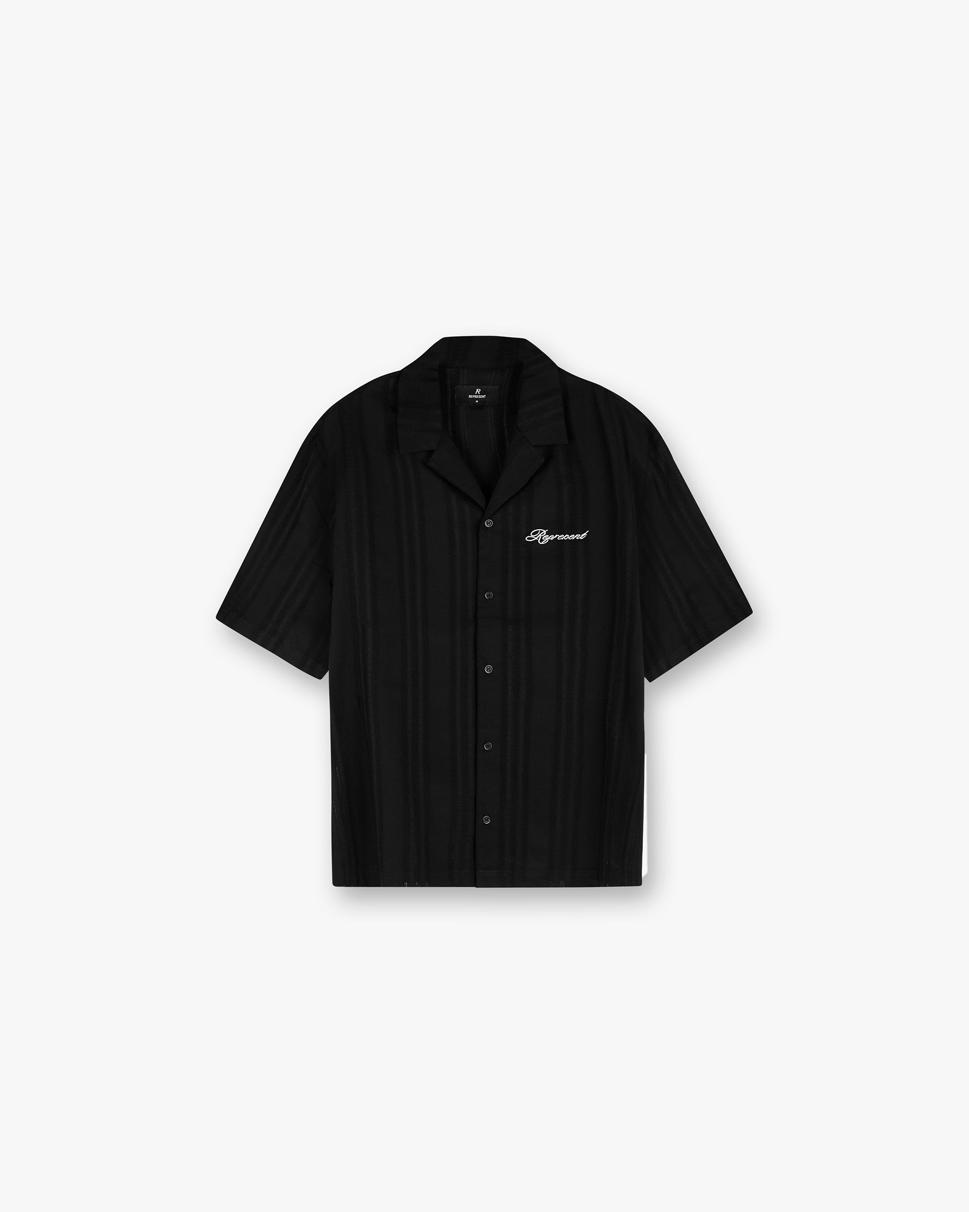Embroidered Bowling Shirt - Jet Black