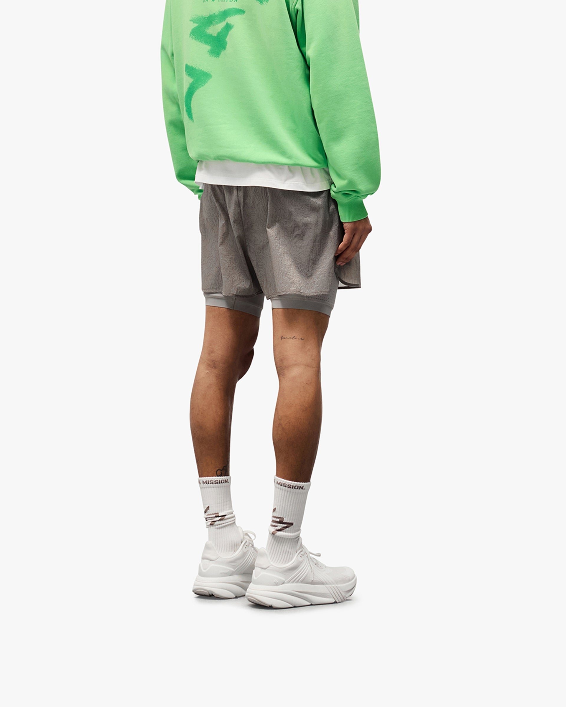 247 Contour 2-In-1 Run Shorts - Titanium