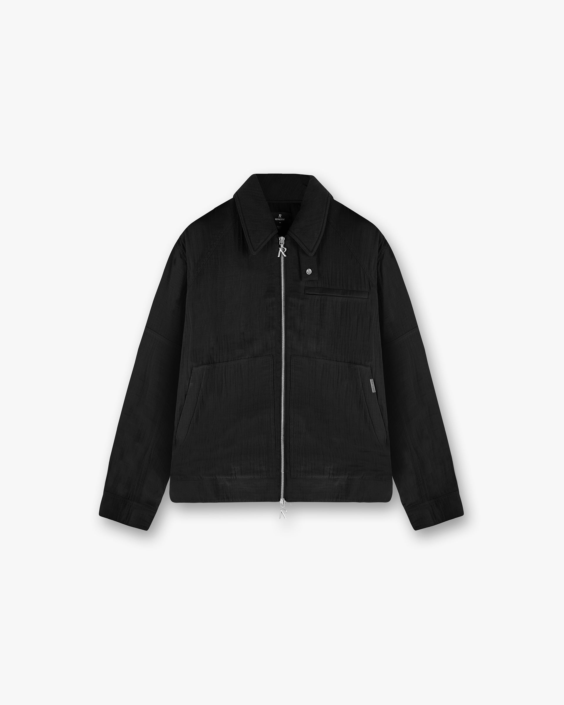 Crinkle Trucker Jacket - Black