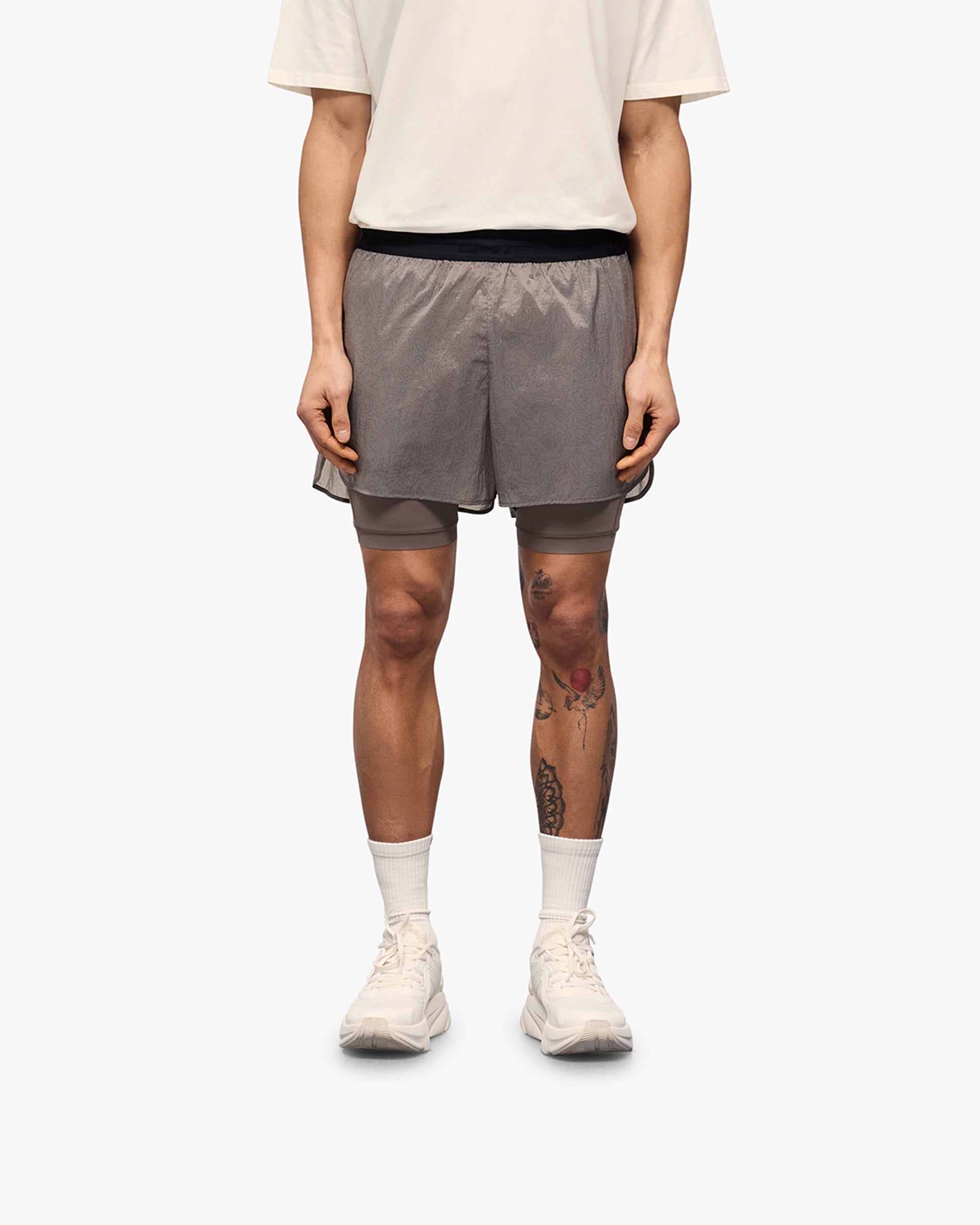 247 Contour 2-In-1 Run Shorts - Pebble