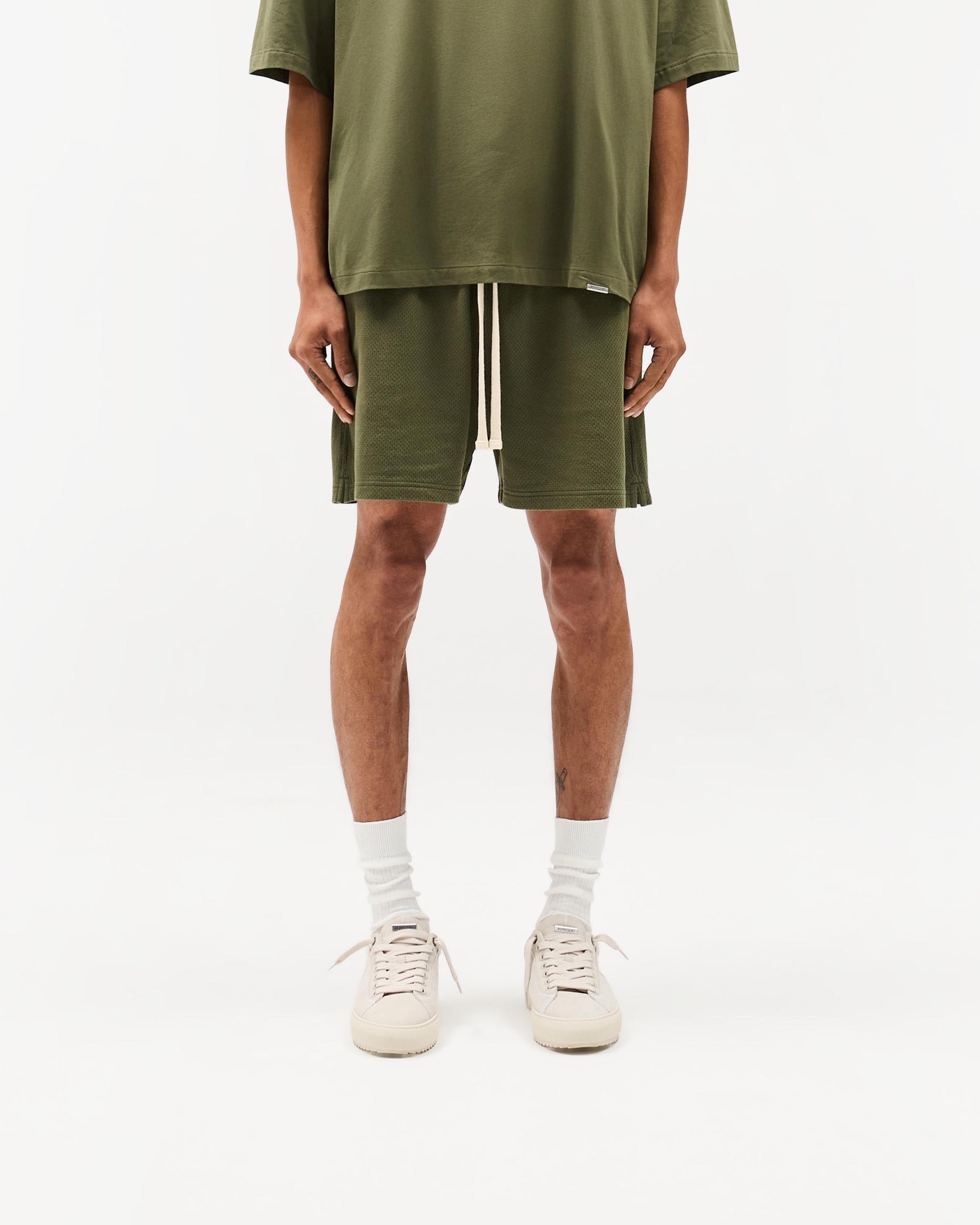 Initial Mesh Shorts - Army Green
