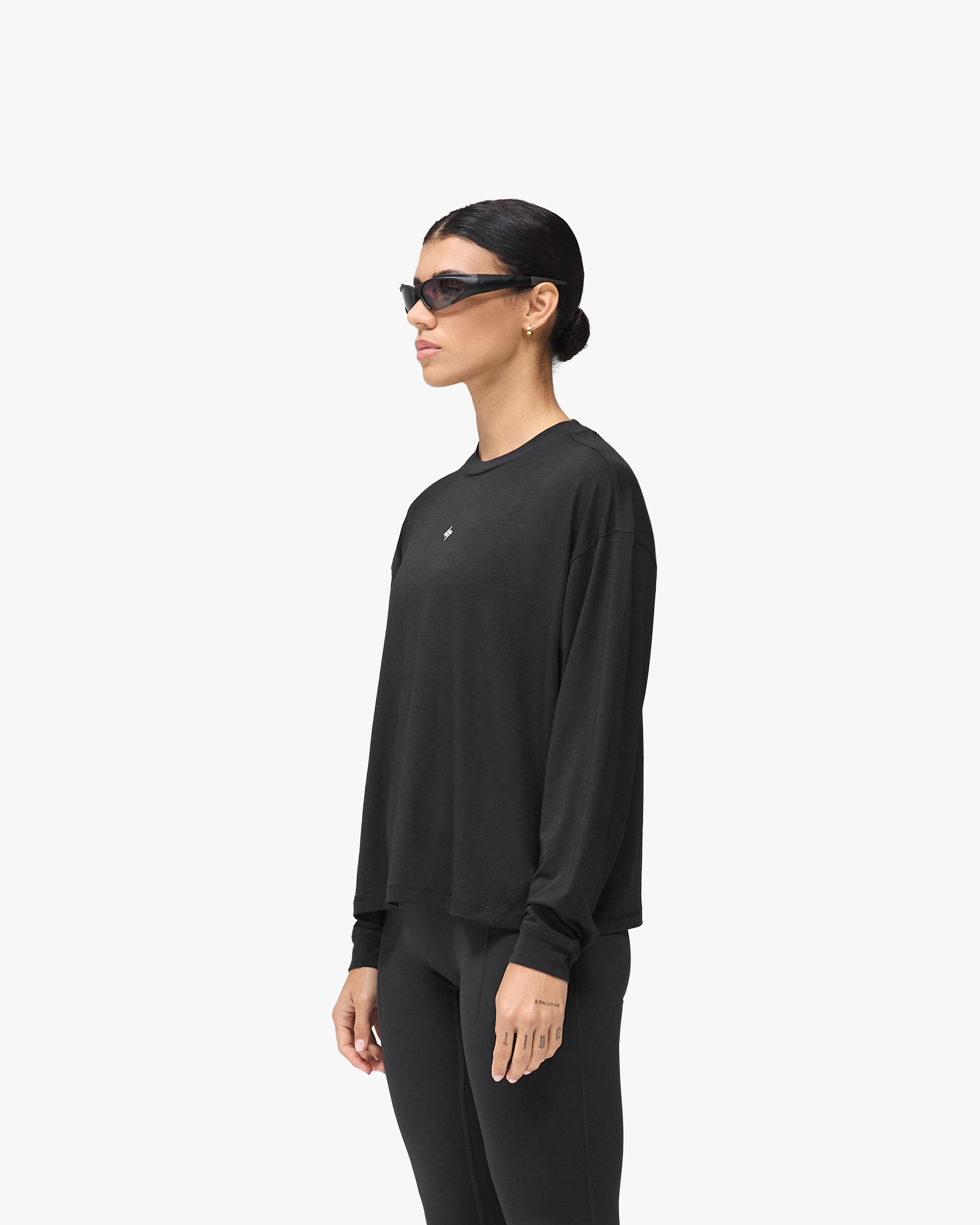 247 DNA Oversized Long Sleeve T-Shirt - Jet Black