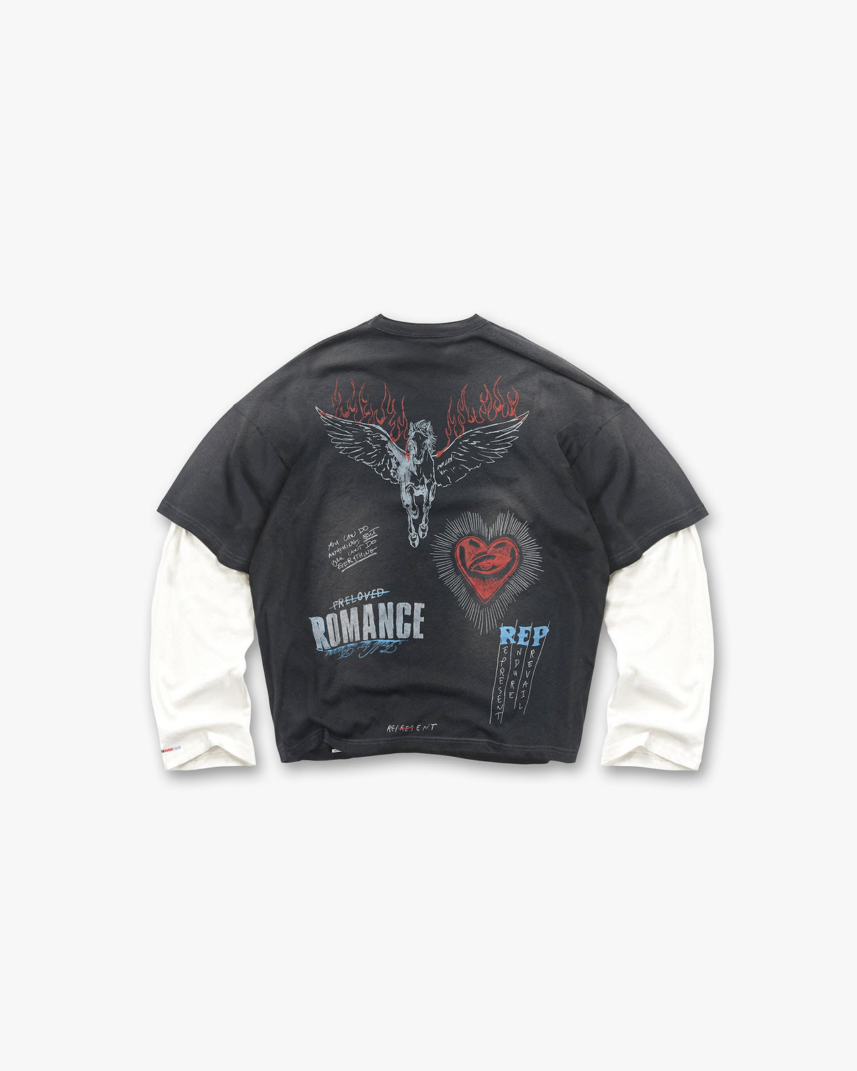 Heavier Than The Heavens Long Sleeve T-Shirt - Washed Black