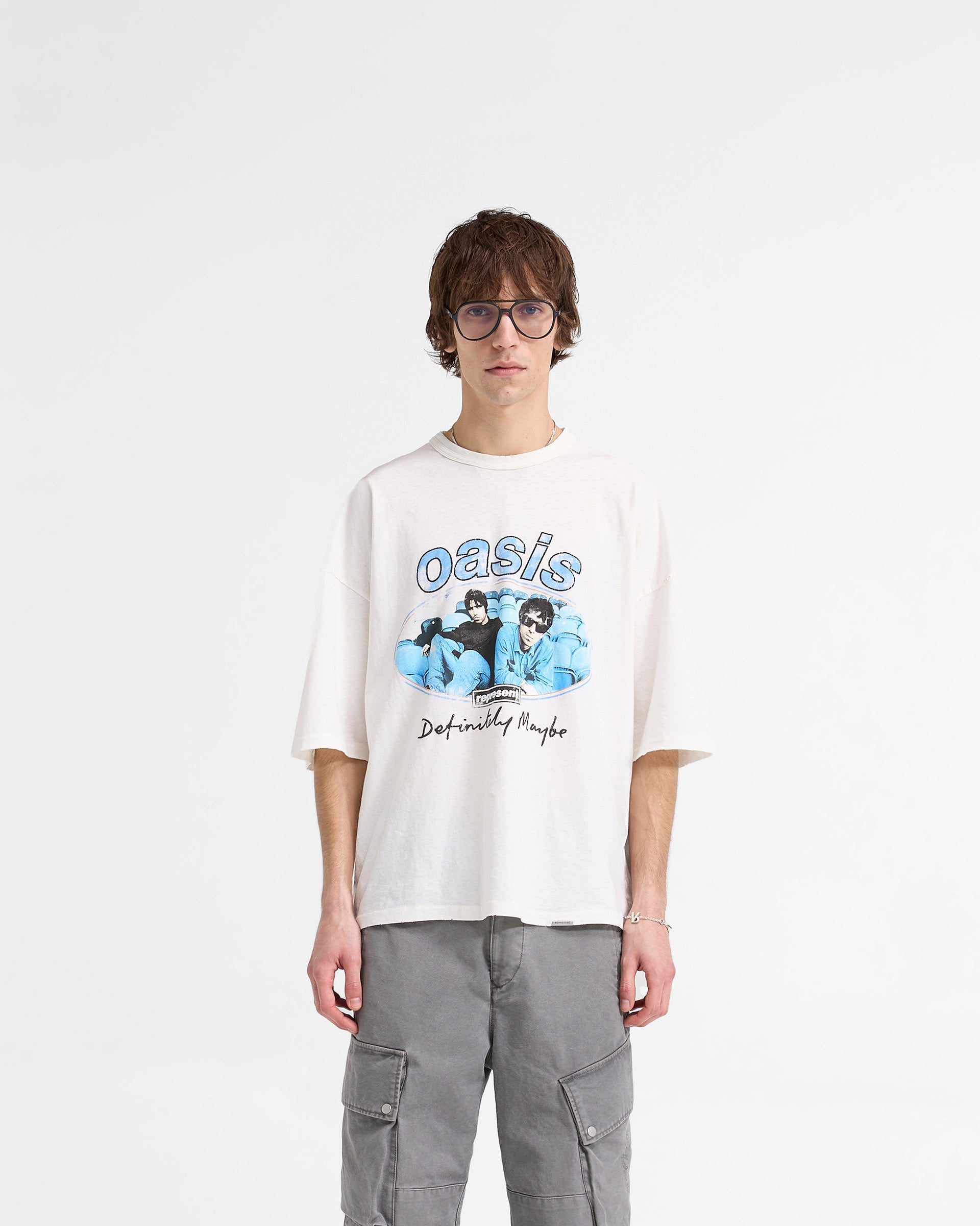 Represent X Oasis Maine Road T-Shirt - Flat White