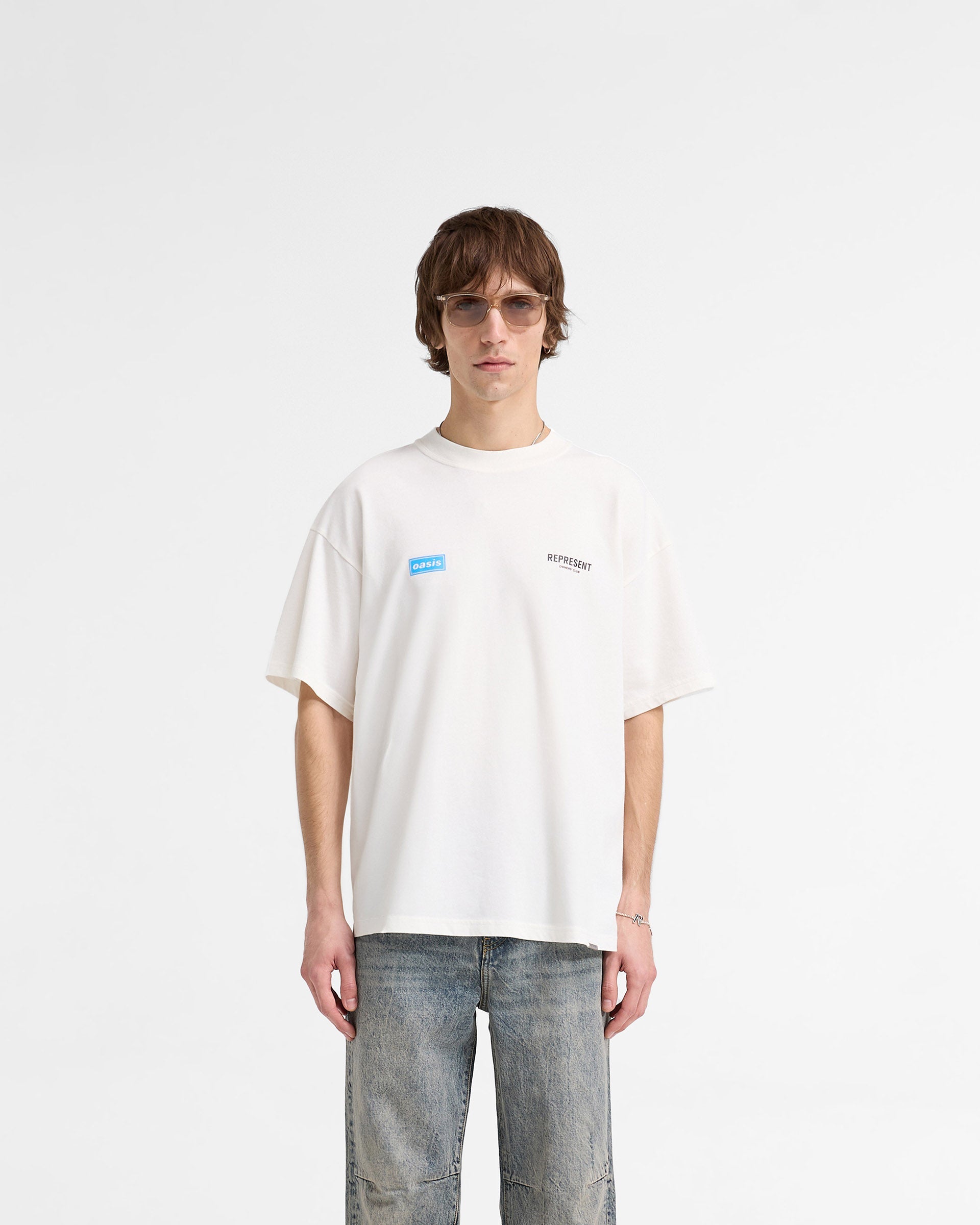 Represent X Oasis Owners Club T-Shirt - Flat White