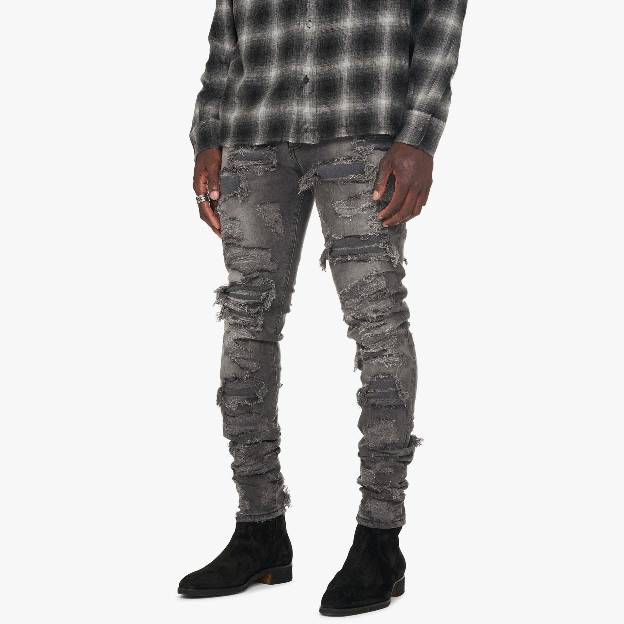 Shredded Denim - Vintage Grey