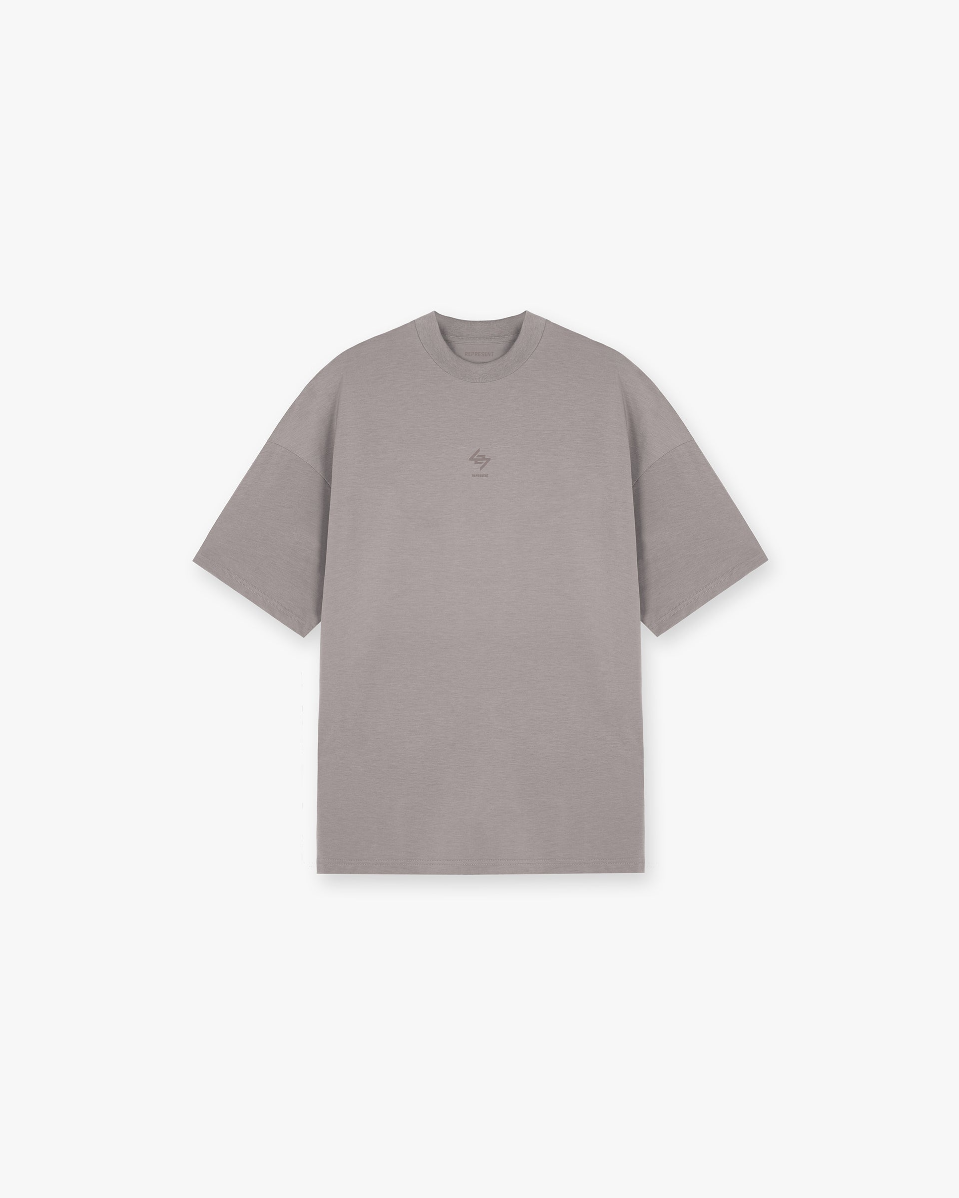 Front product image of a mens tie dye t-shirt on a plain white background | 247 Oversized T-Shirt in Cinder | Oversized gym top with 247 branding, quick dry fabric | 247 T-Shirts | Represent Clo