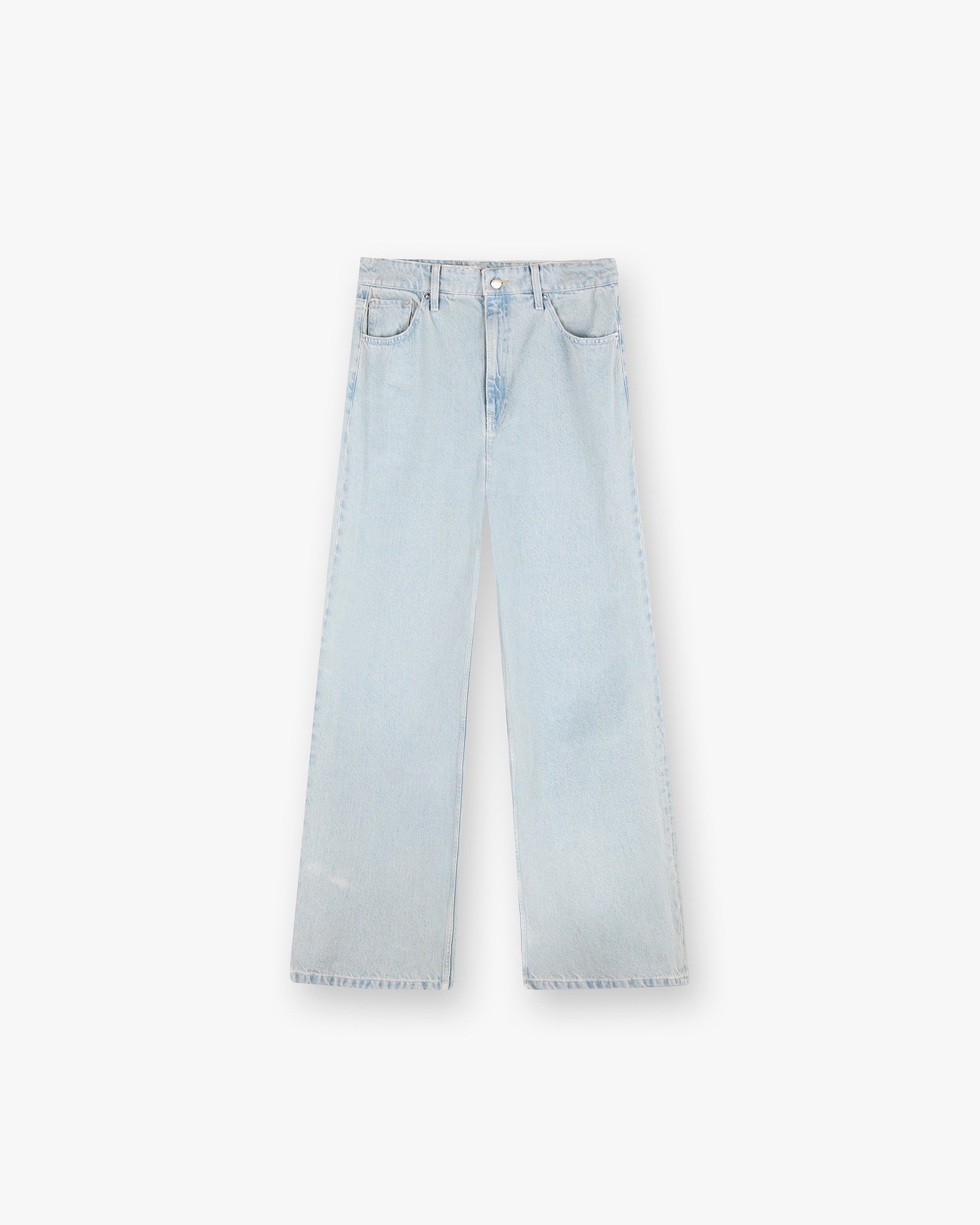 Mid Rise Wide Leg Jean - Washed Blue