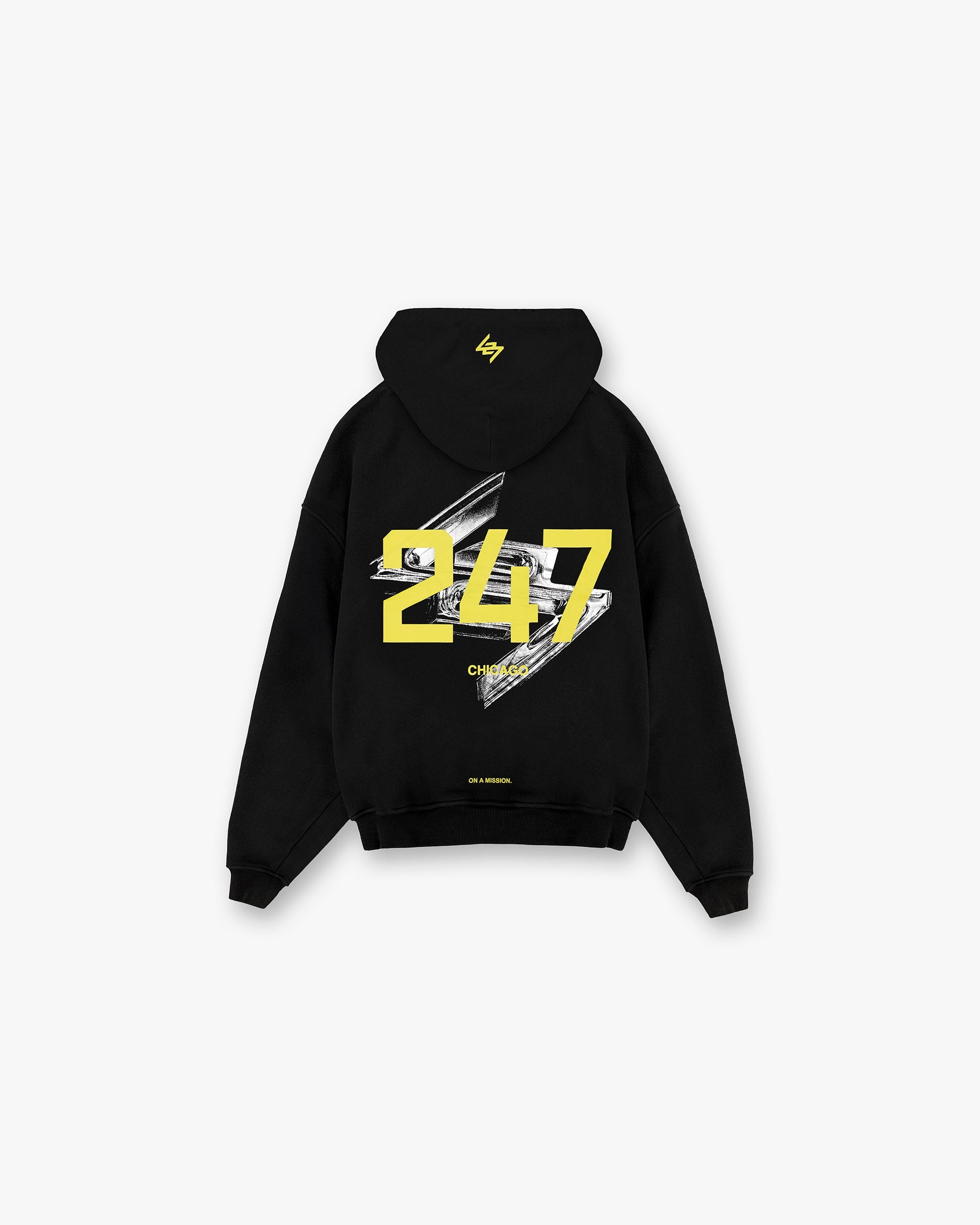 247 Chicago Oversized Hoodie - Jet Black