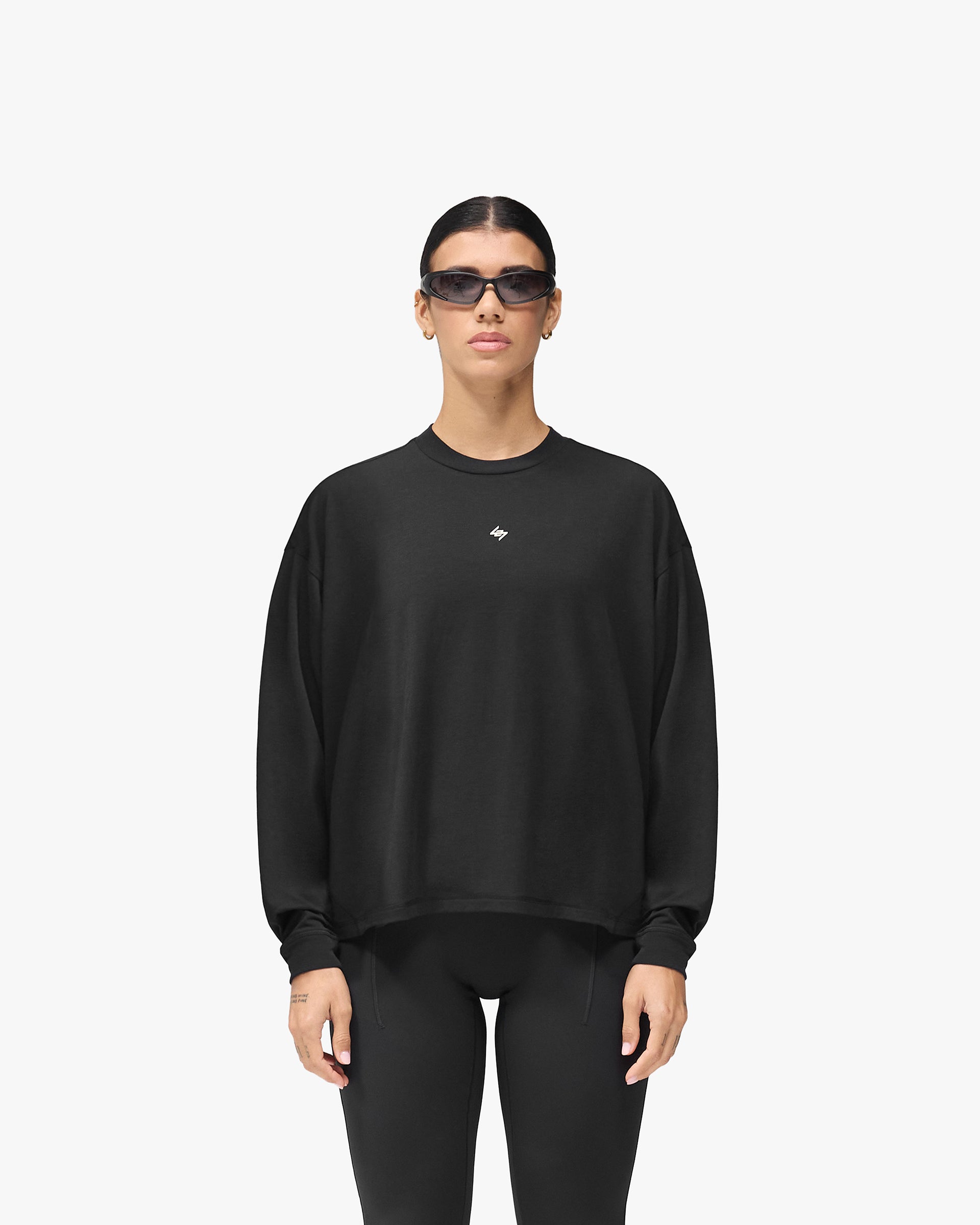 247 DNA Oversized Long Sleeve T-Shirt - Jet Black