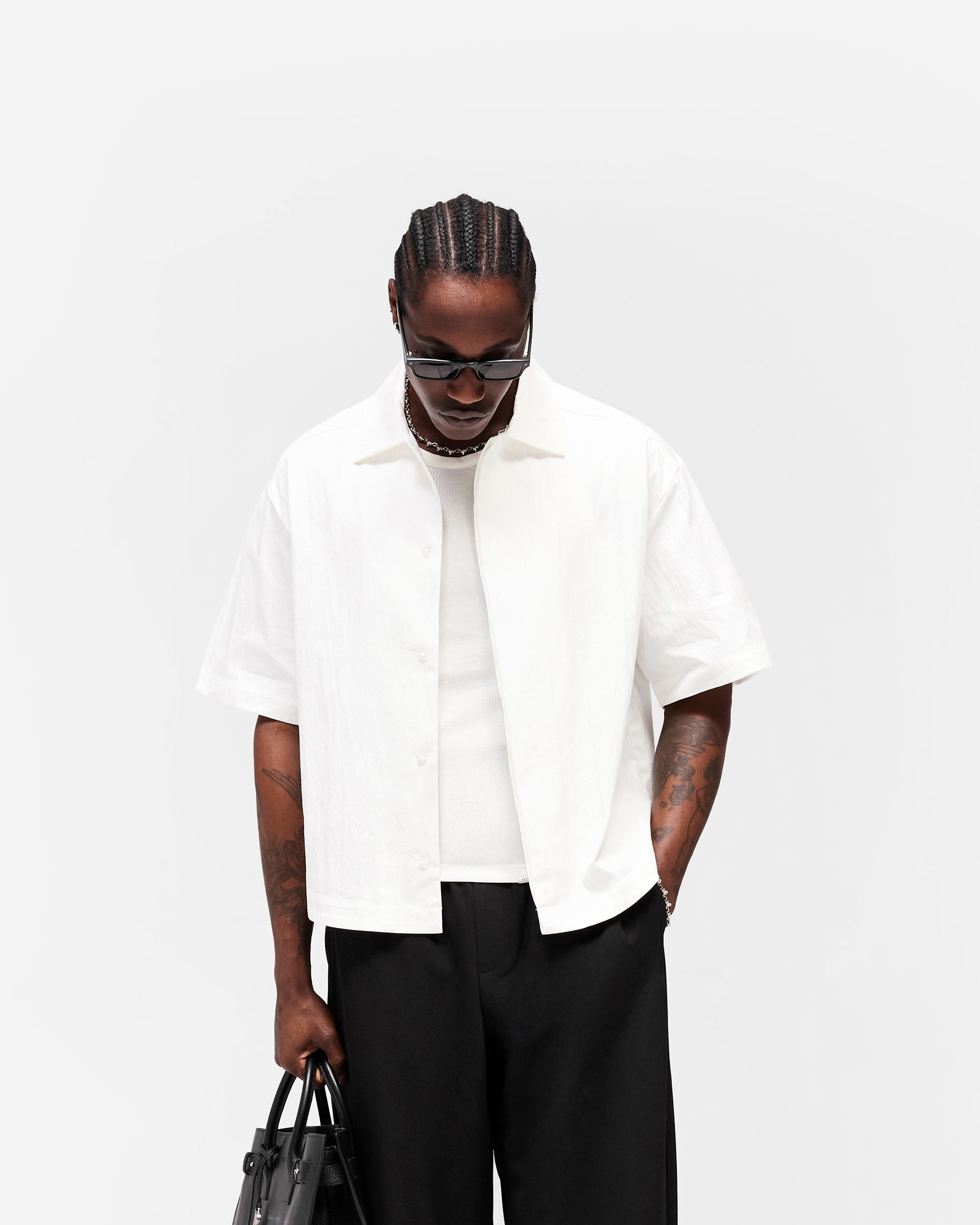 Initial Short Sleeve Shirt - Flat White