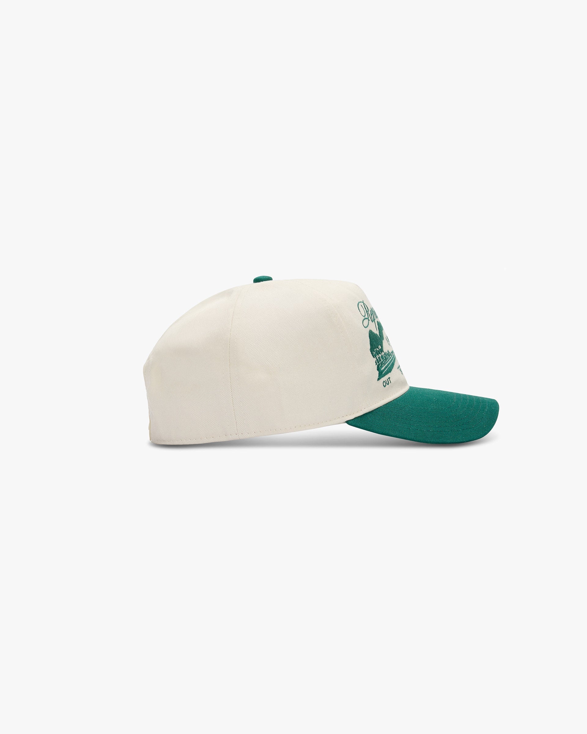 Raceway Cap - Antique White Forest Green