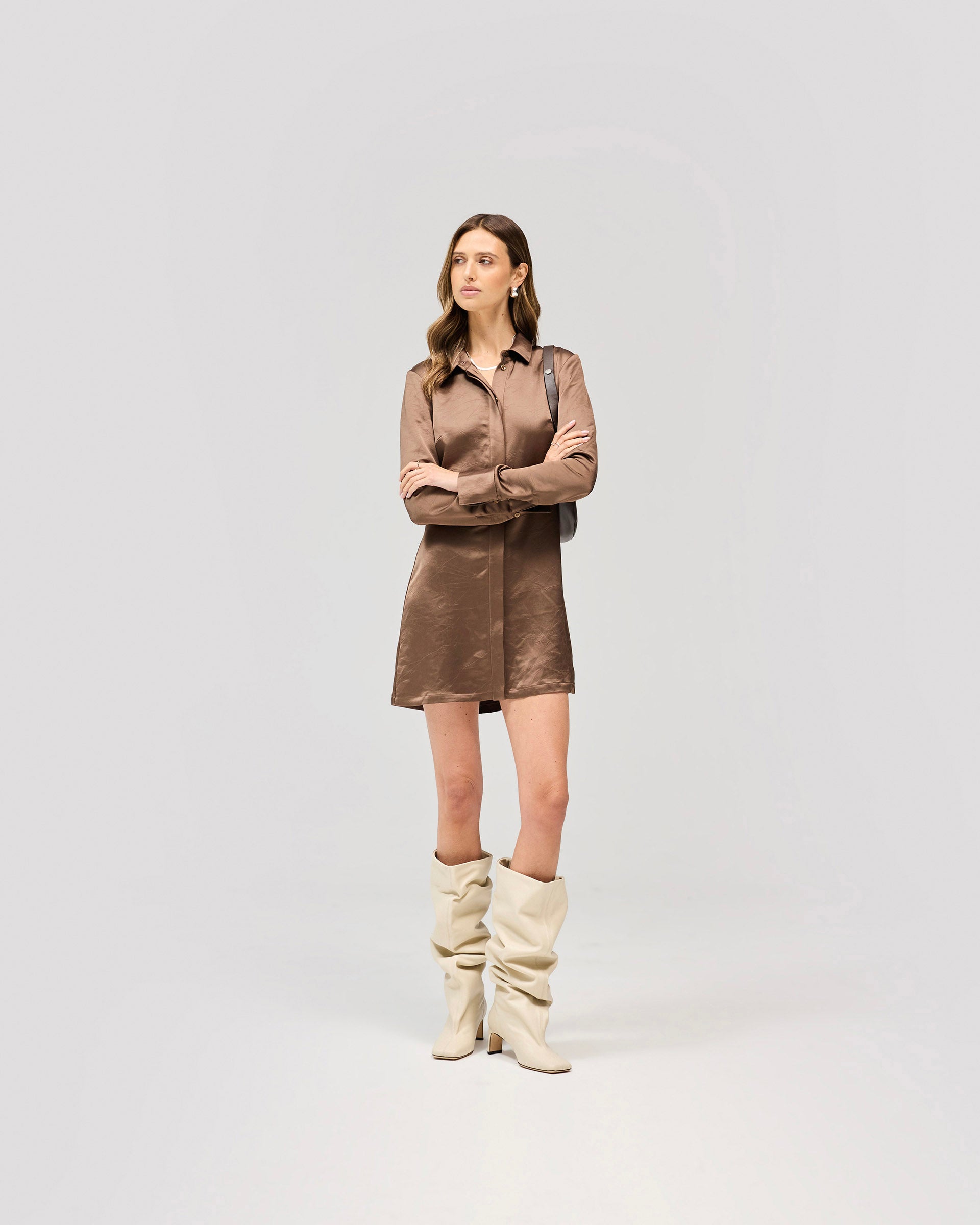 Vision Mini Dress - Coffee Quartz