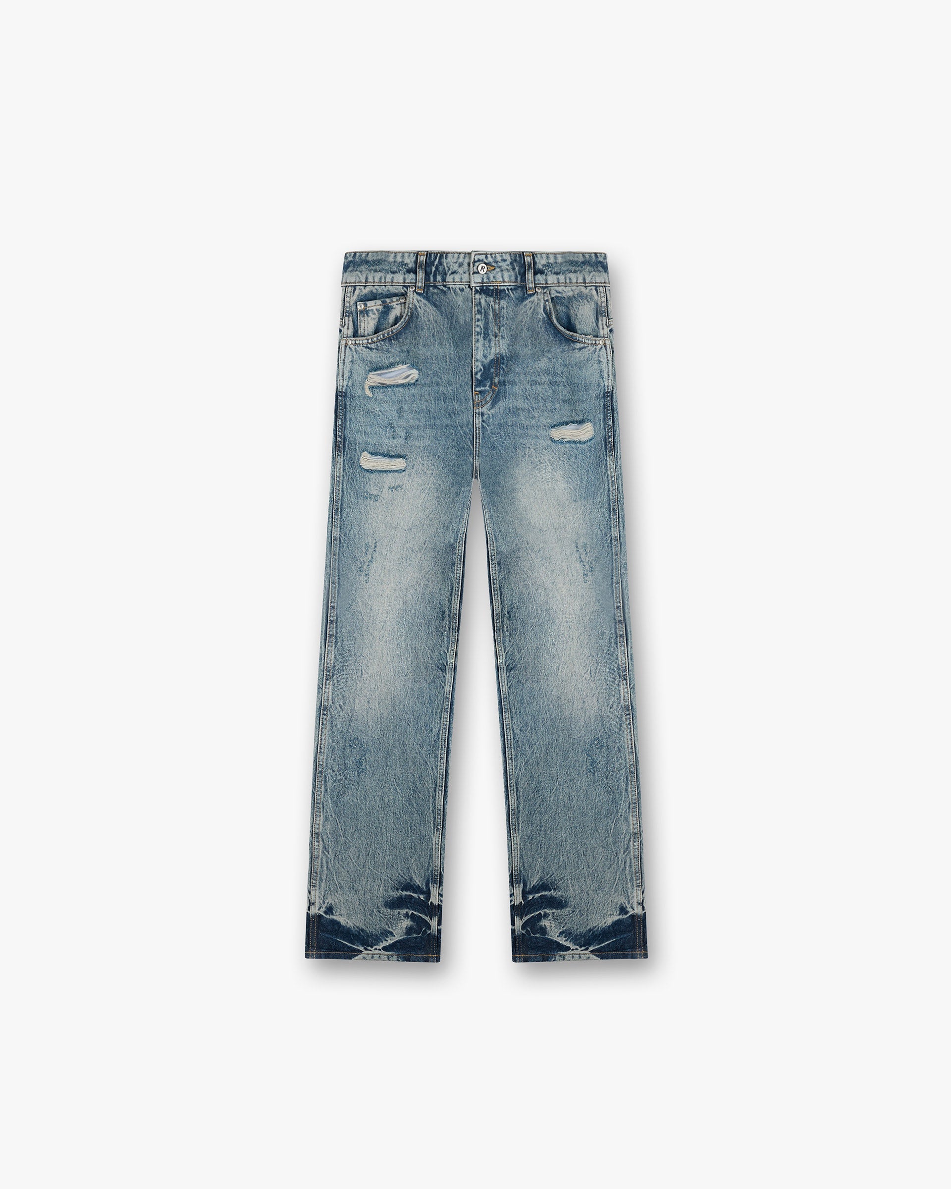 R3 Distressed Baggy Denim - Blue Cream