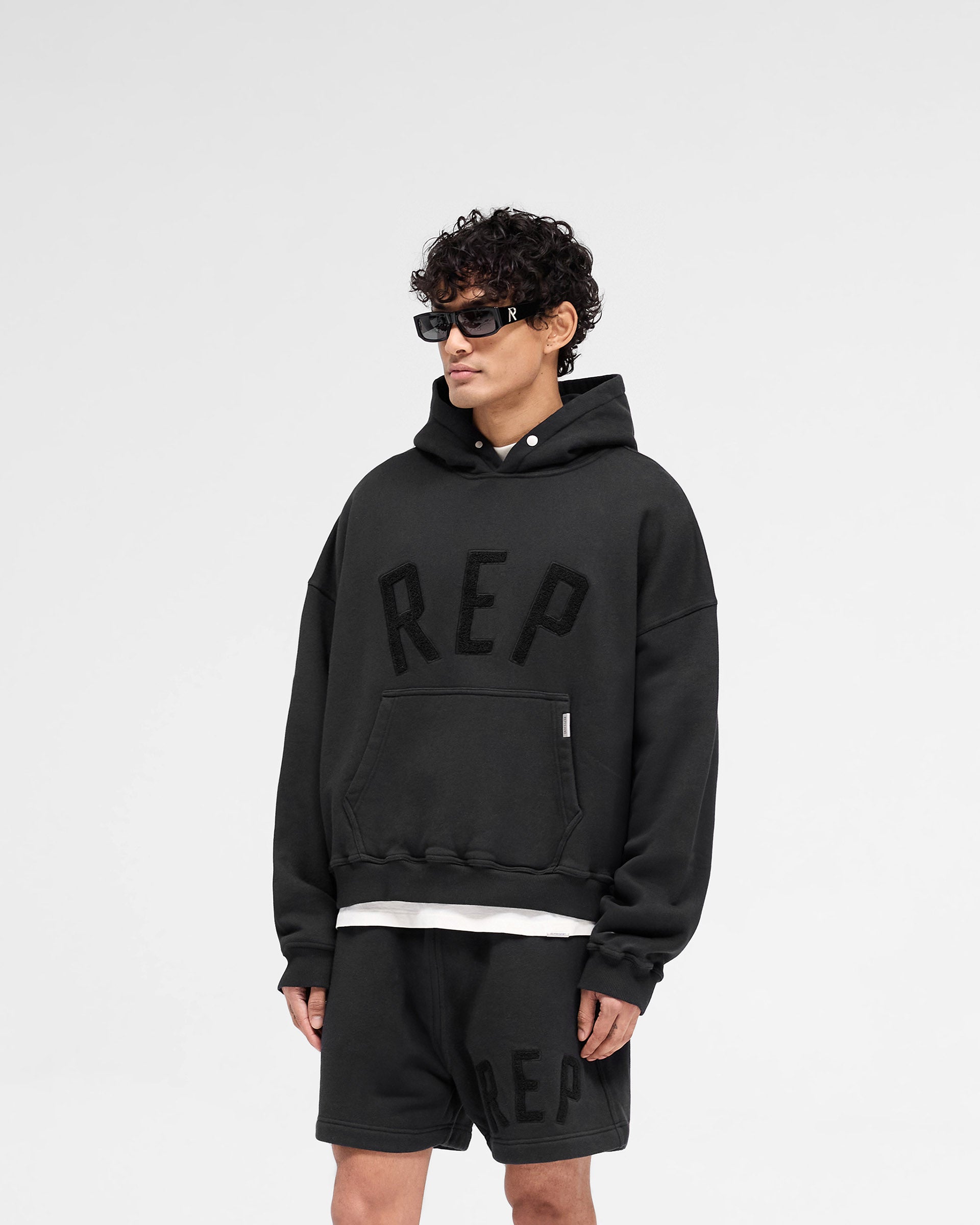 Rep Applique Hoodie - Off Black