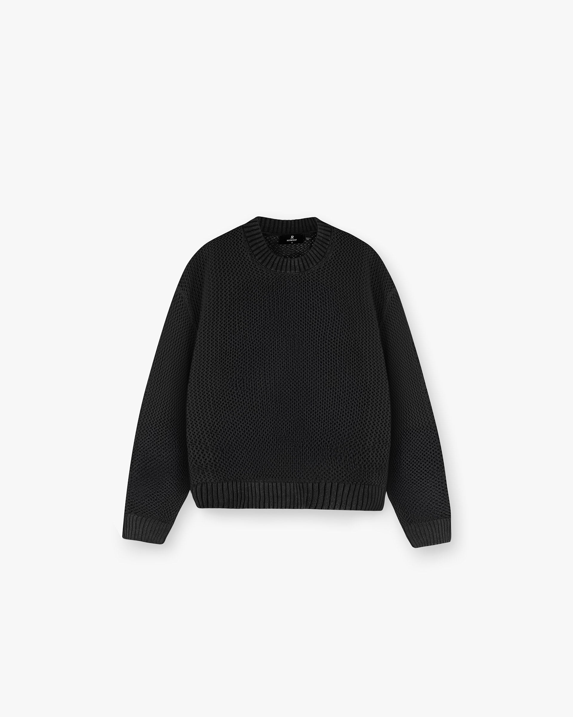 Open Gauge Knit Sweater - Jet Black