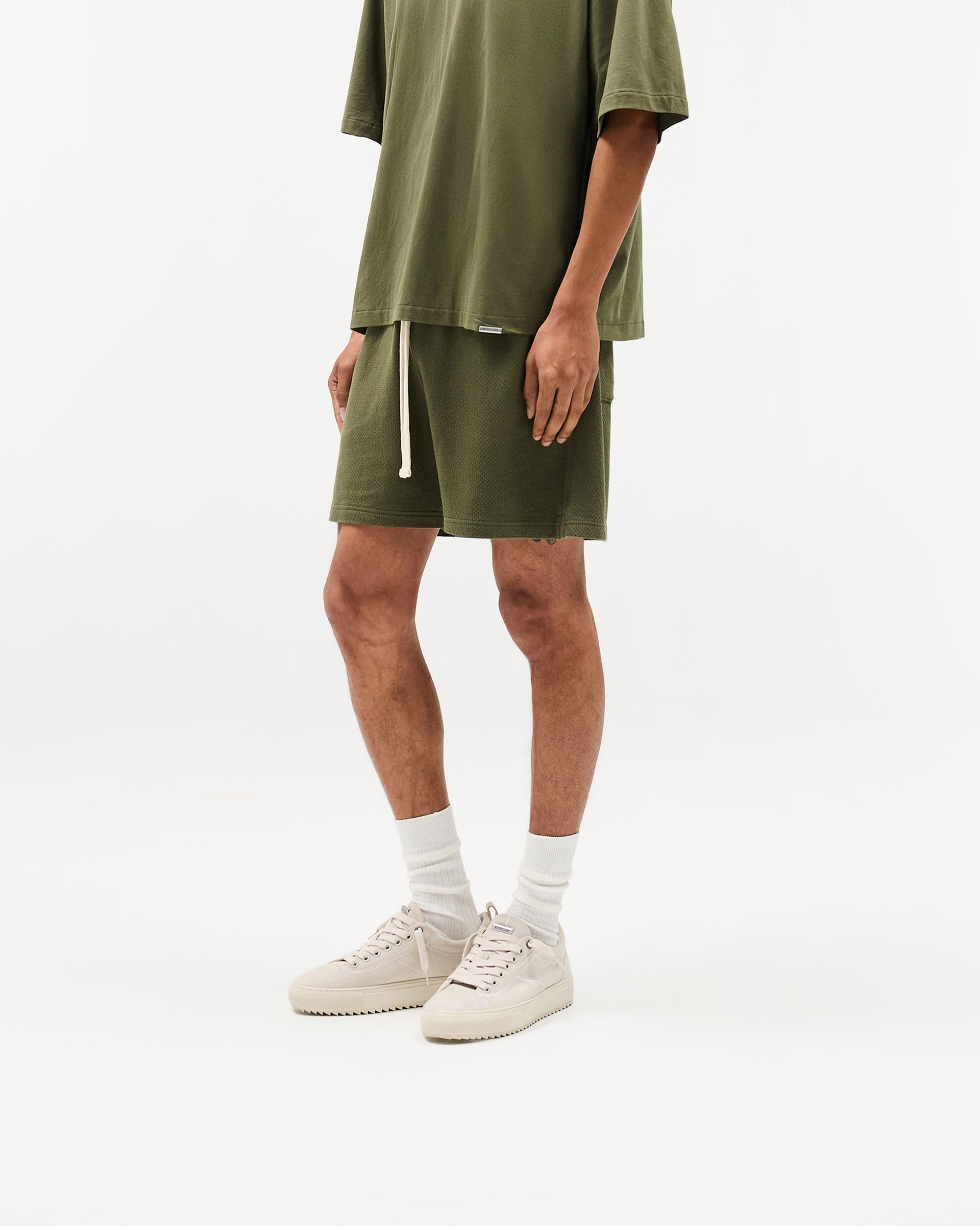 Initial Mesh Shorts - Army Green