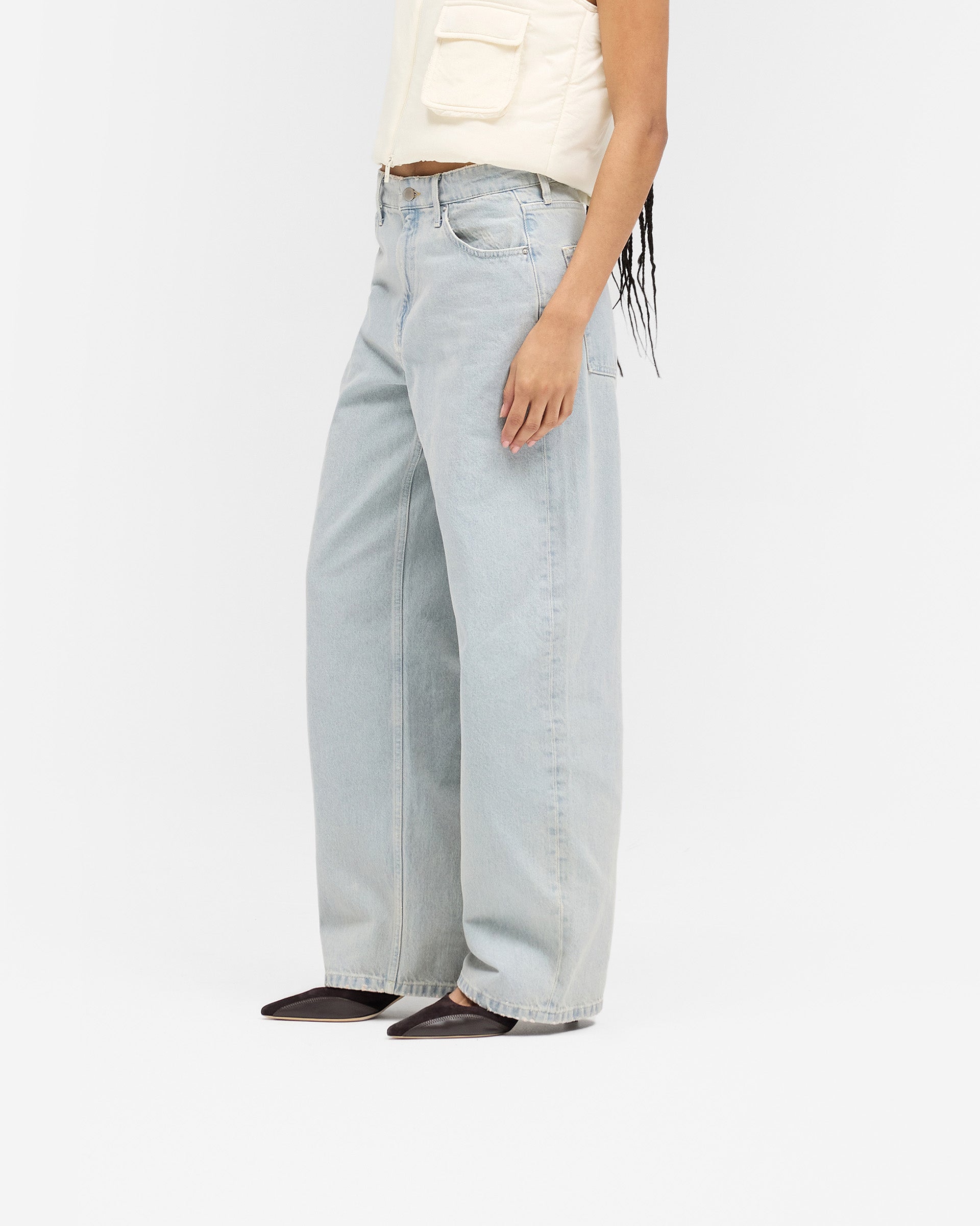 Balloon Leg Jean - Ash Blue
