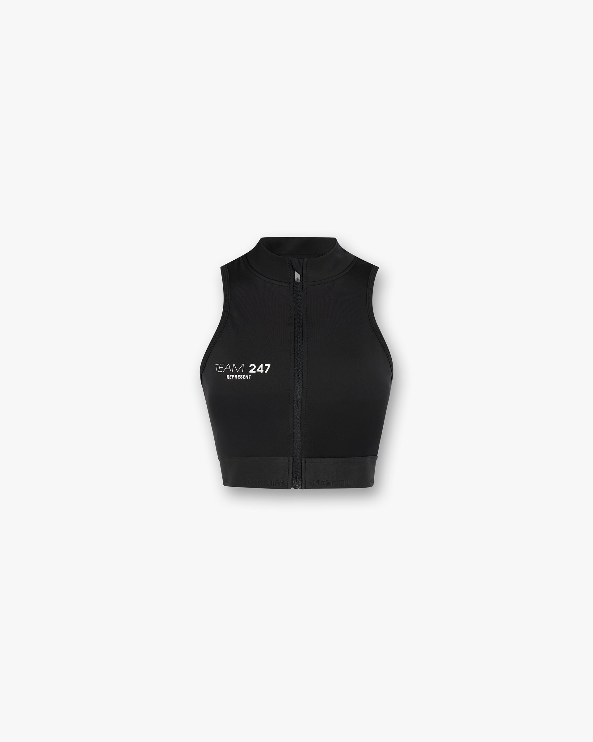 247 Zip Front Performance Crop - Black