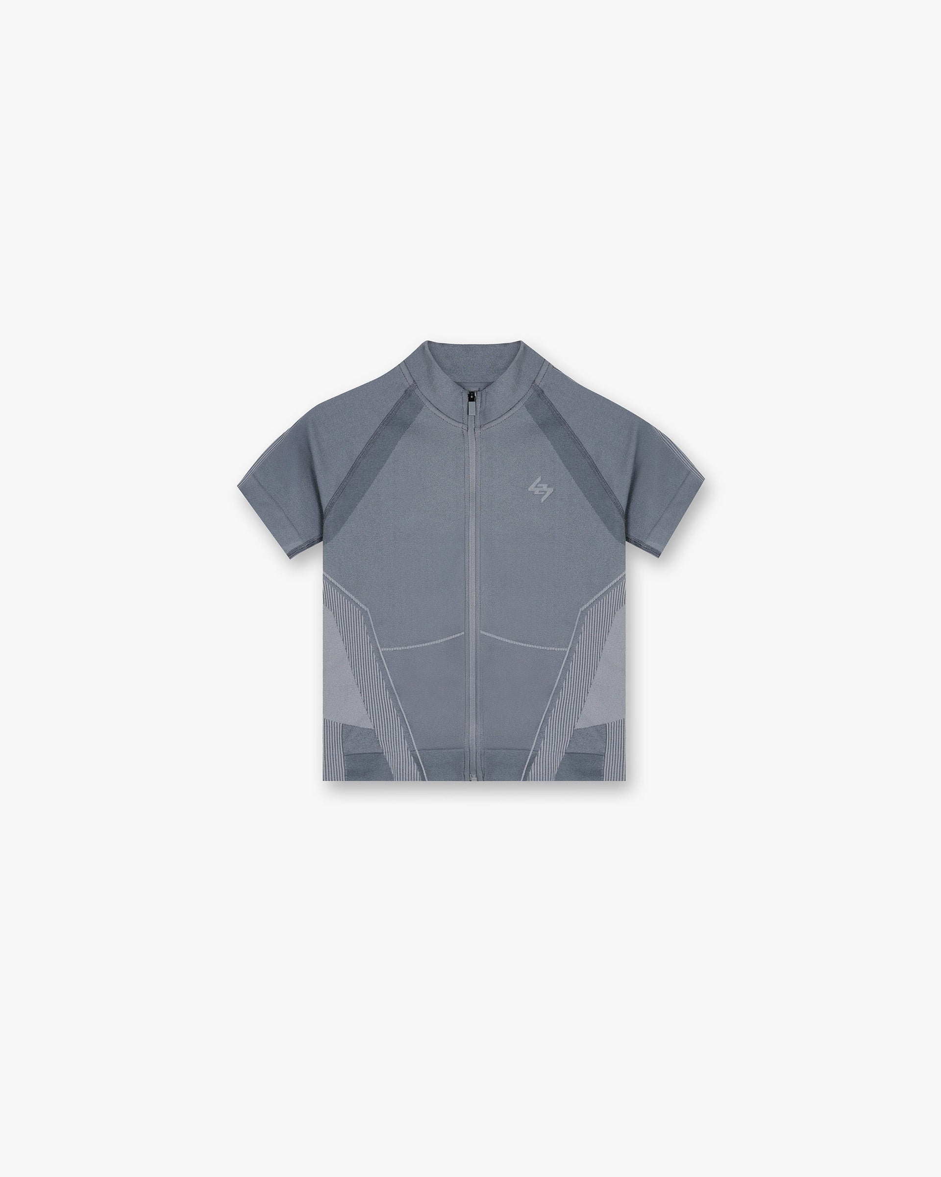 247 Hydro Seamless Zip Front T-Shirt - Ice Grey