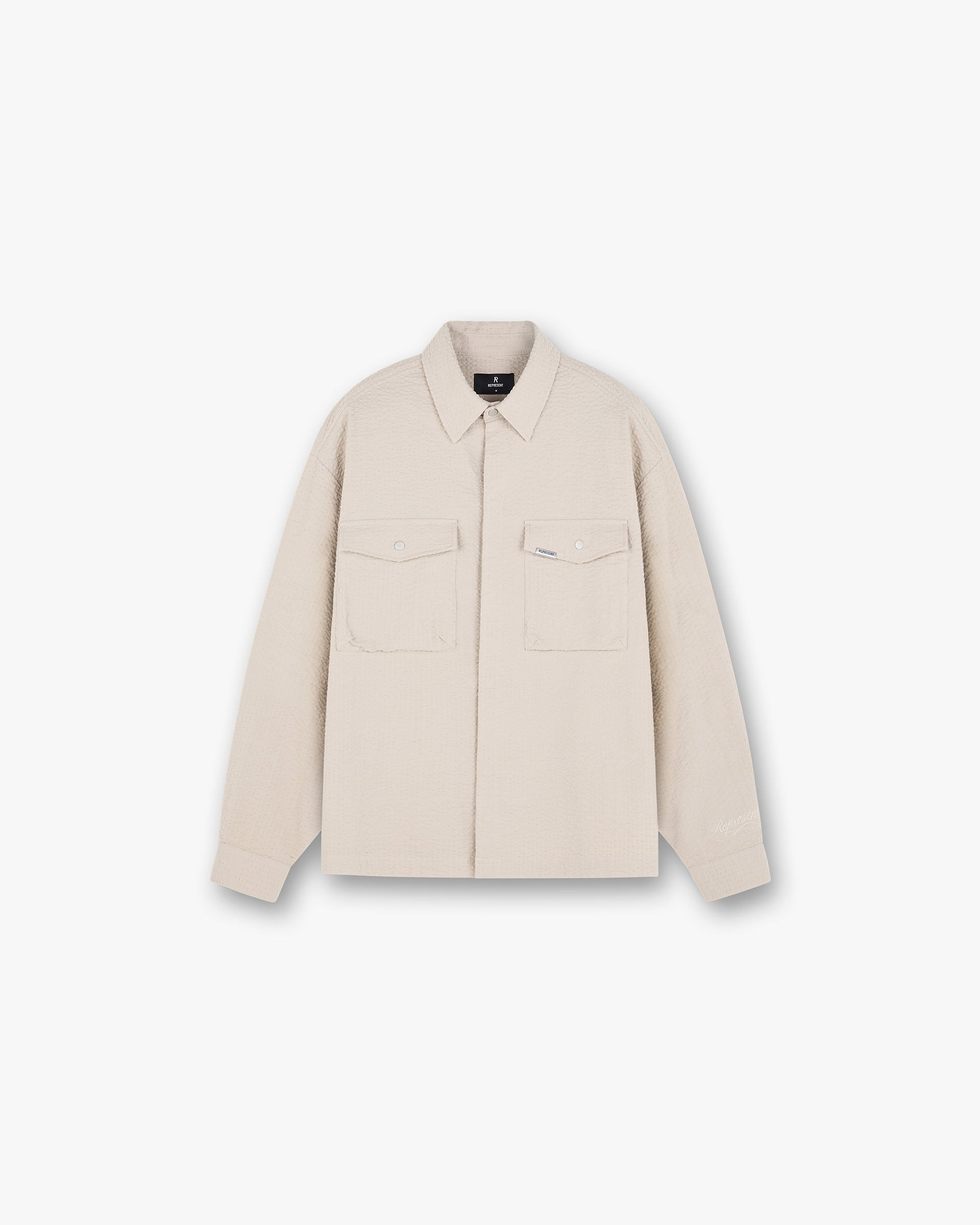 Textured Long Sleeve Shirt - Champagne