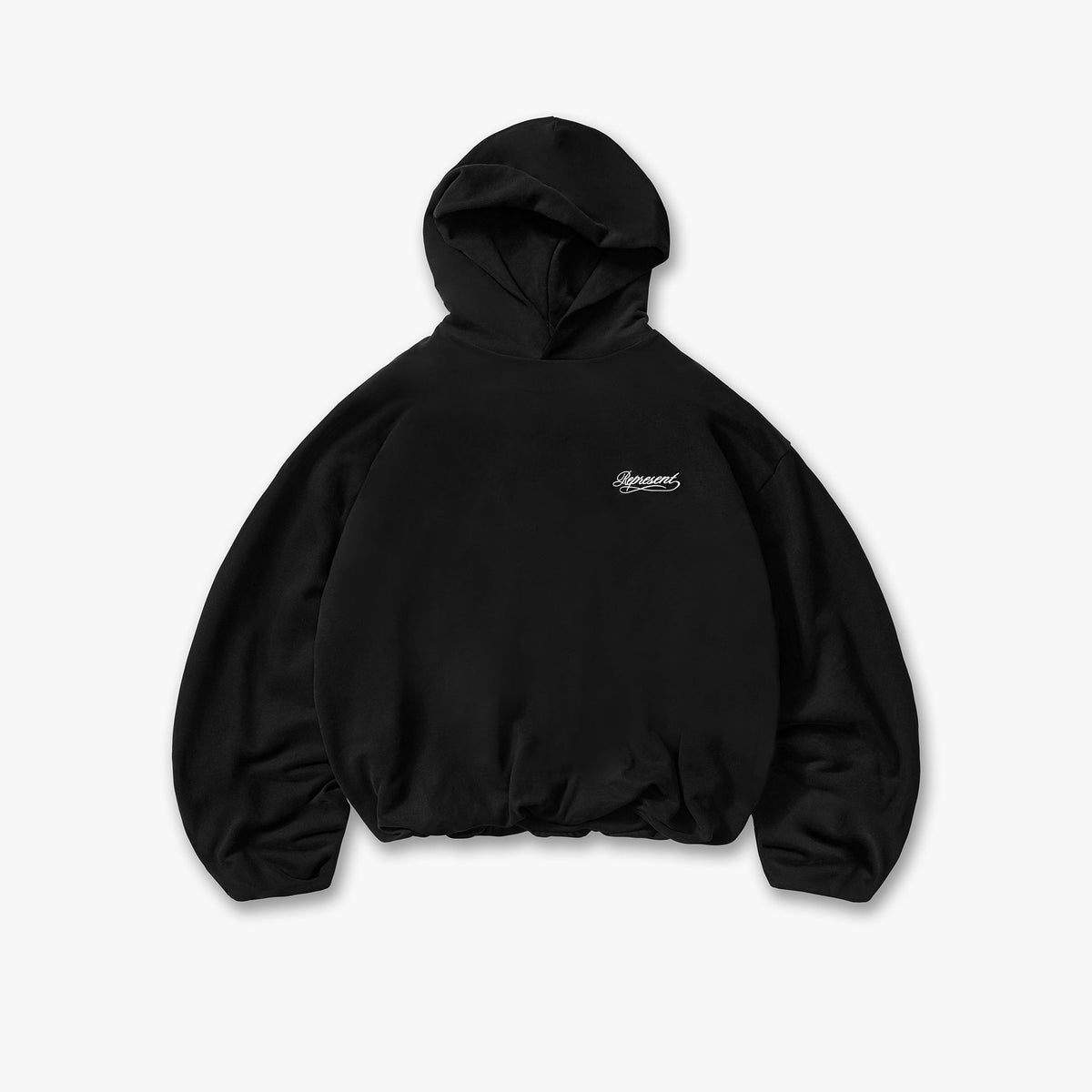 Black Dual Layer Script Hoodie | Mens Hoodies | REPRESENT