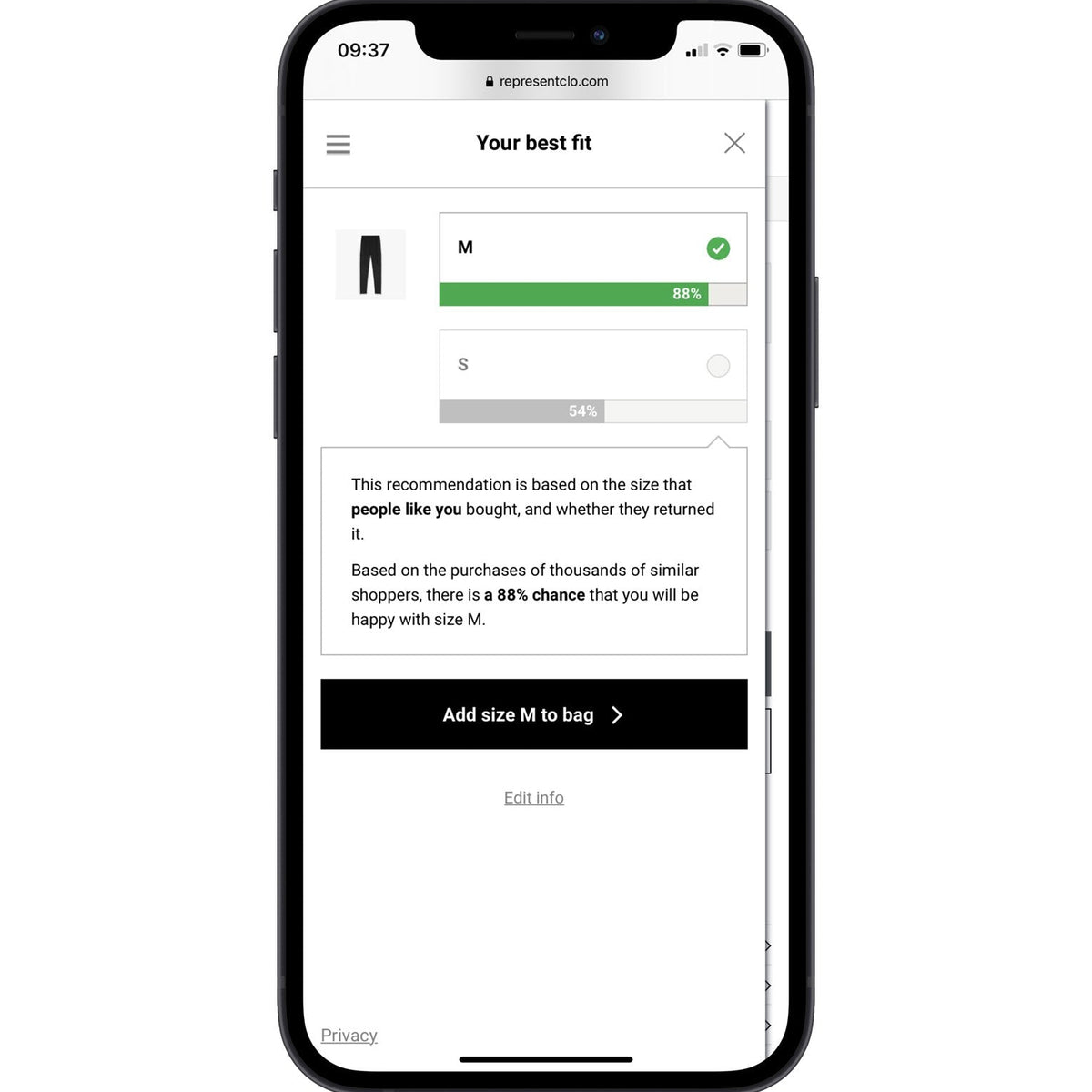Introducing All New Size Recommendation Tool | REPRESENT