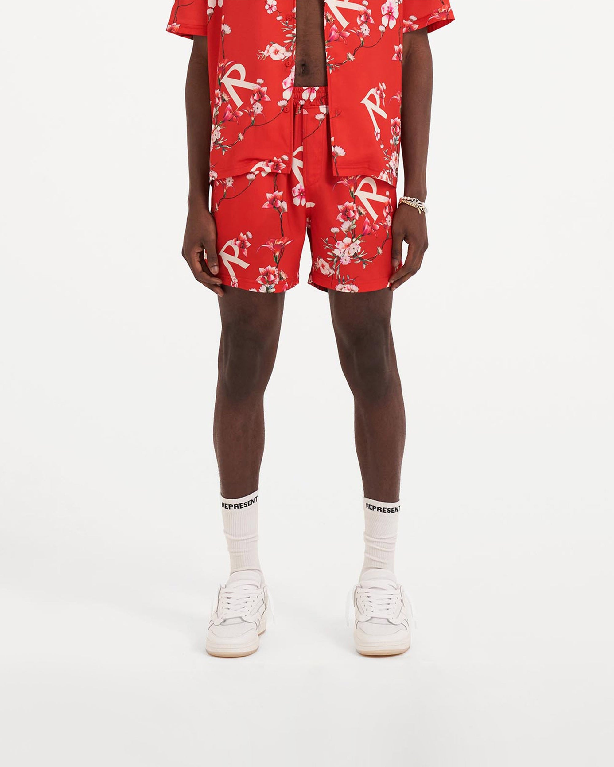 Floral Shorts | Burnt Red Shorts SS23 | Represent Clo