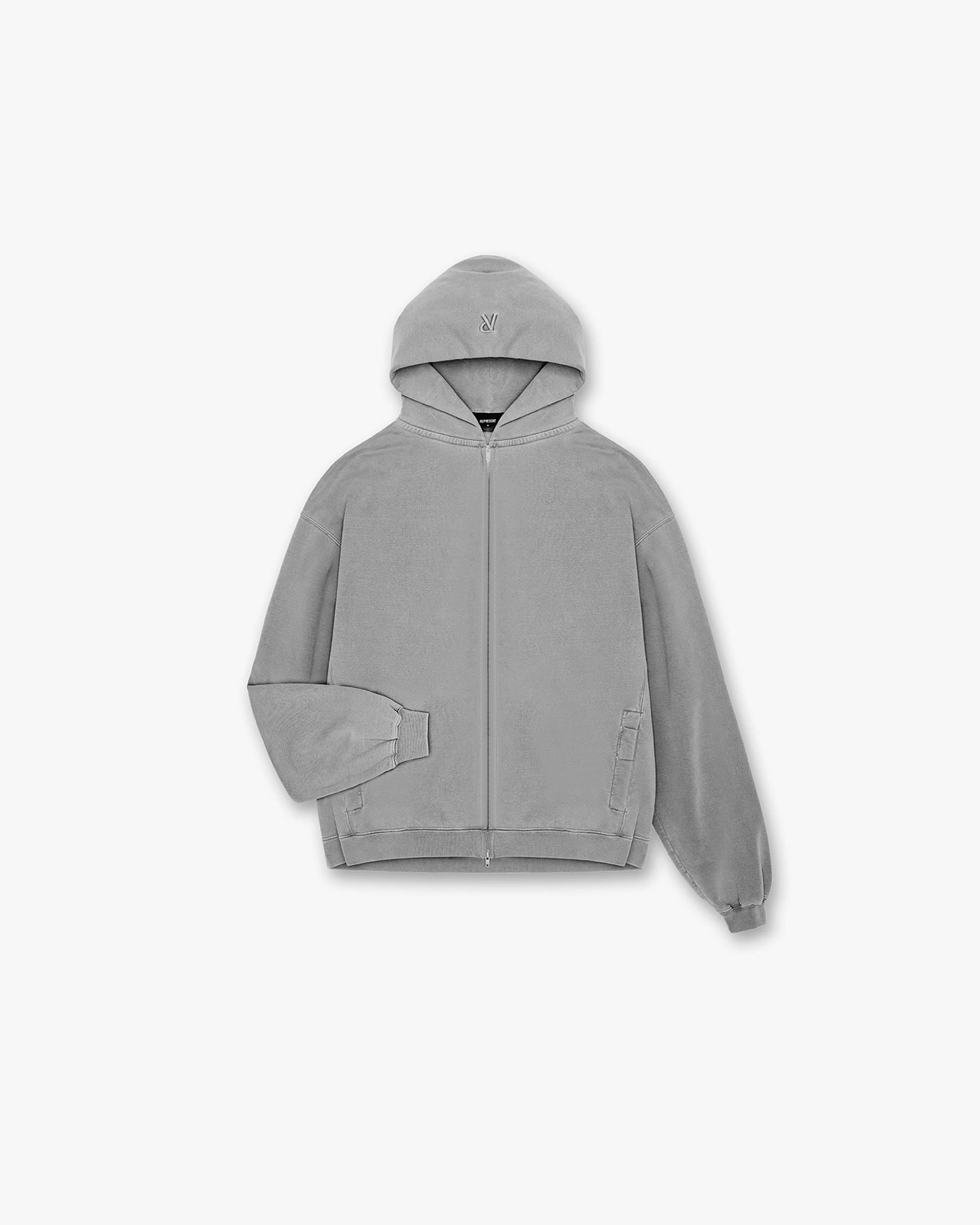 Initial Zip Hoodie | Ultimate Grey Hoodies Initial | Represent Clo