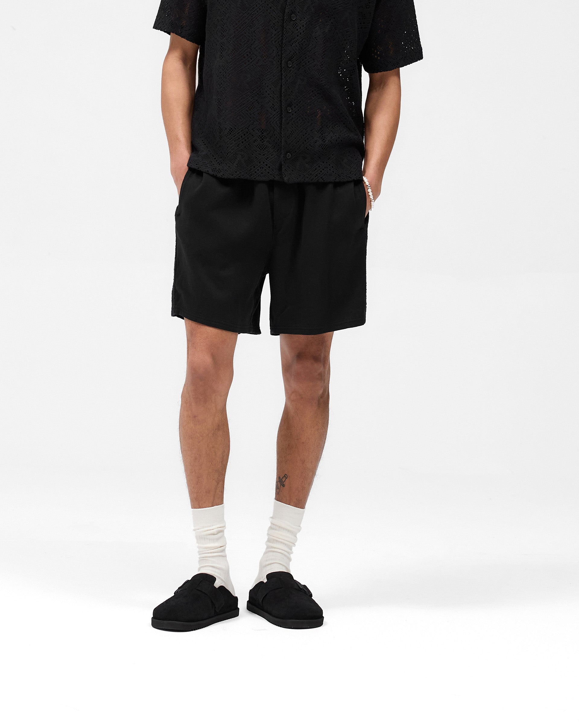 Knitted Panel Short - Black