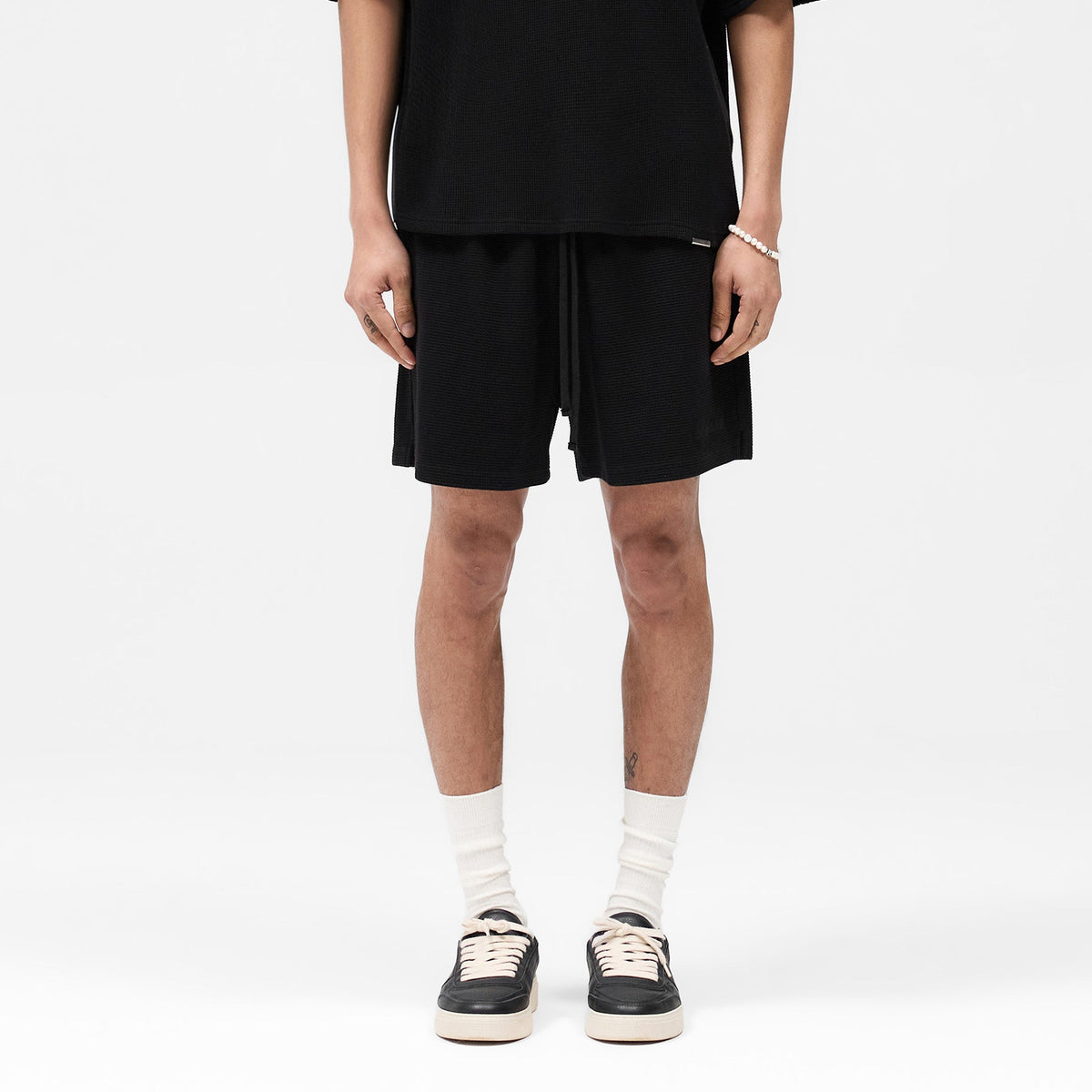 Black Waffle Shorts | Mens Shorts - Heavyweight | REPRESENT