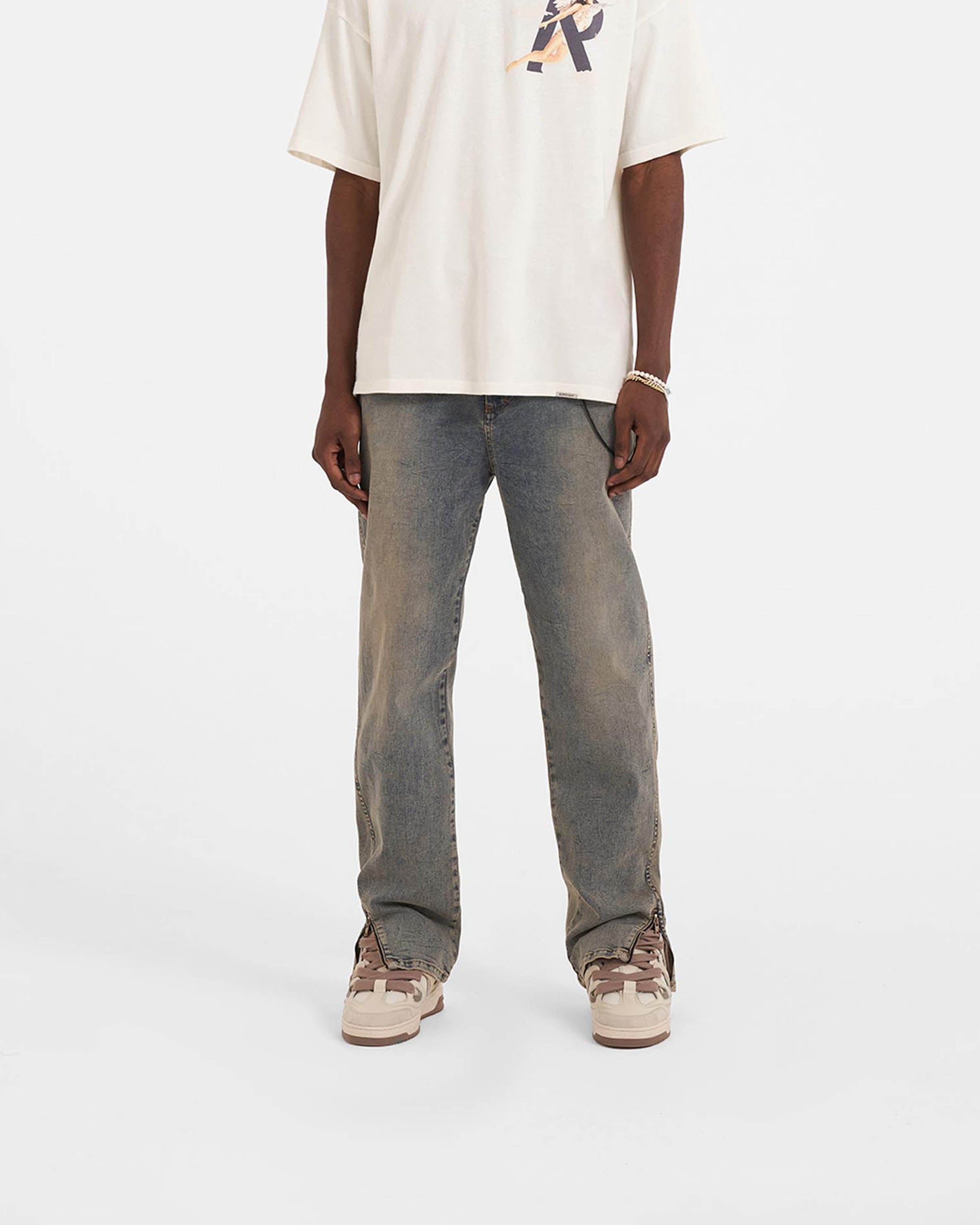 Split Denim | Blue Cream | Represent Clo