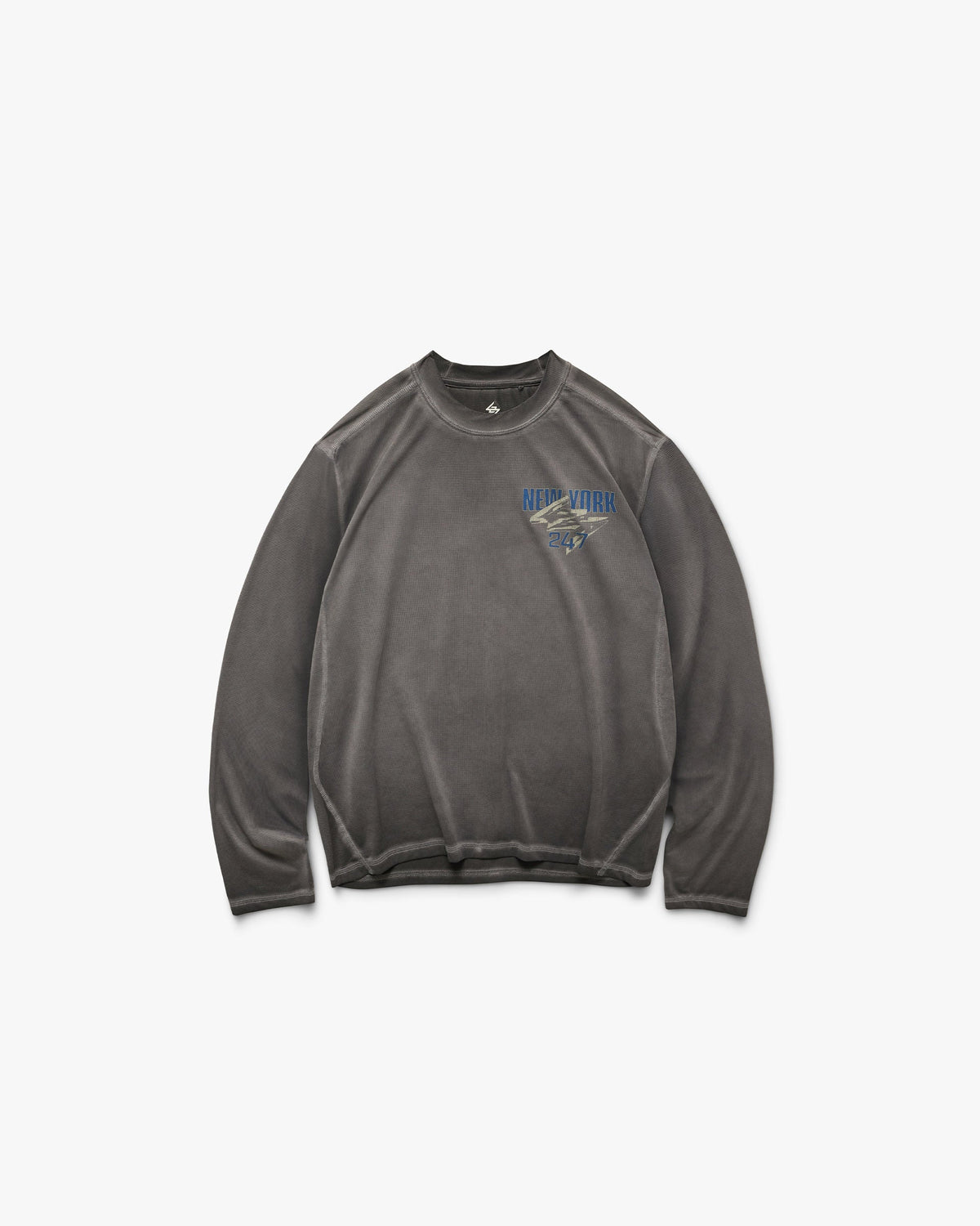 247 New York Long Sleeve T-Shirt - Washed Grey - Packshot