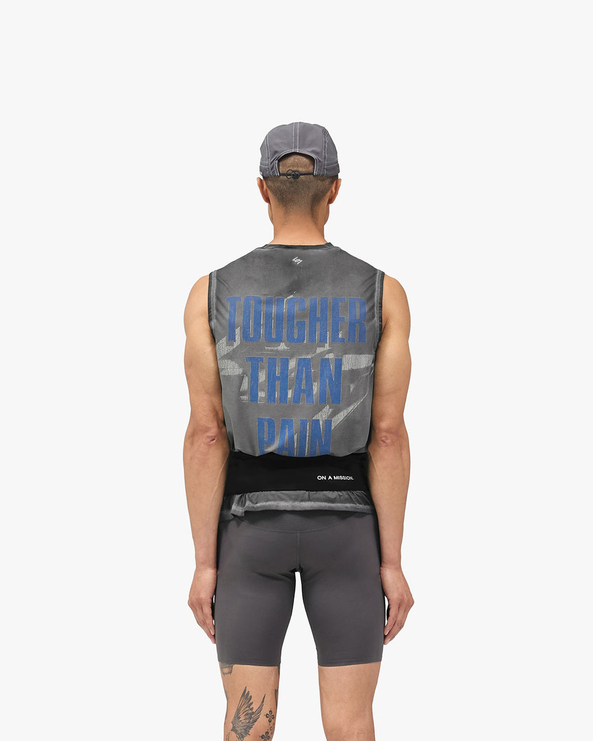 247 New York Tank - Washed Grey - Cropped Model - Back