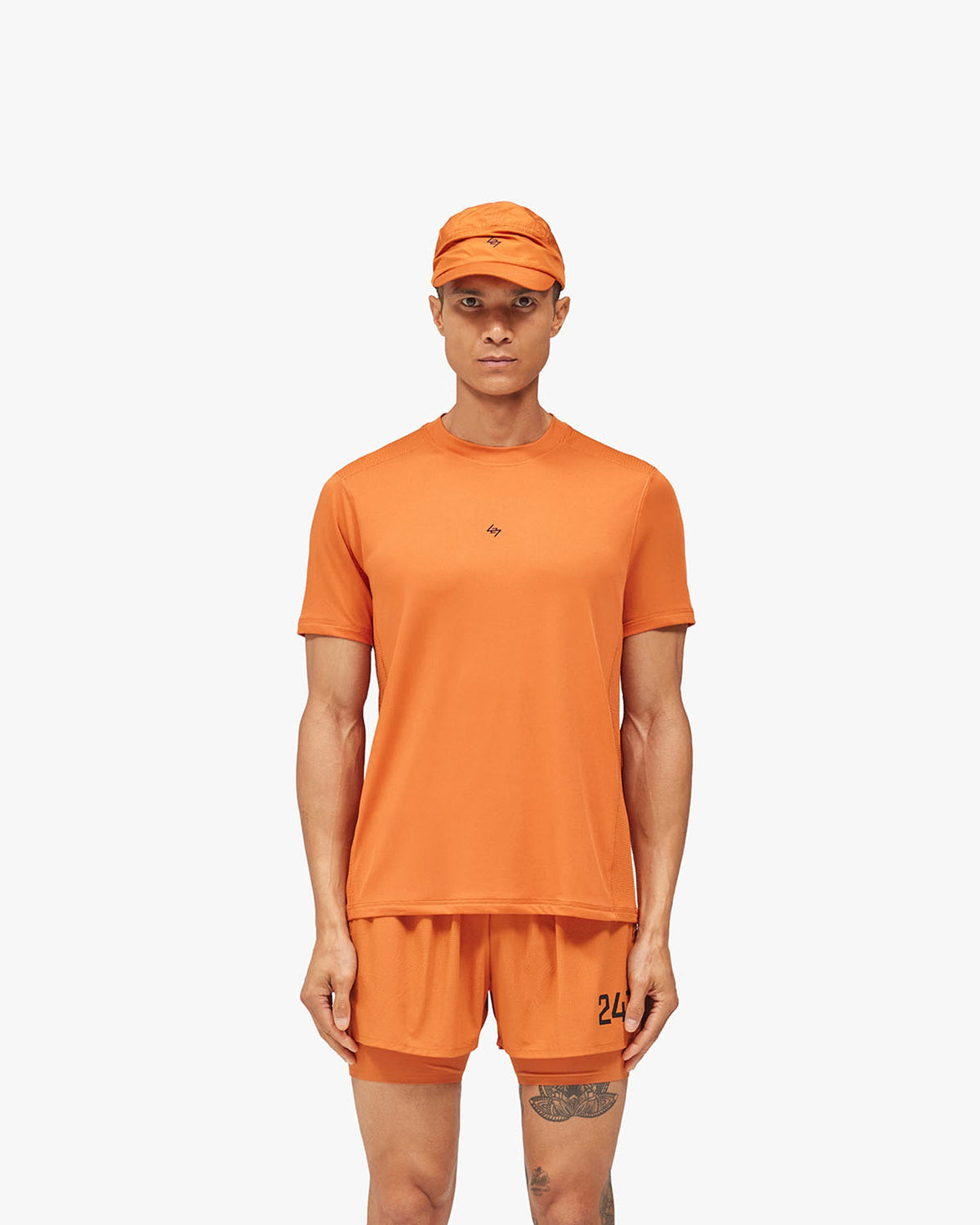 247 Numbers T-Shirt - Ember - Cropped Model - Front