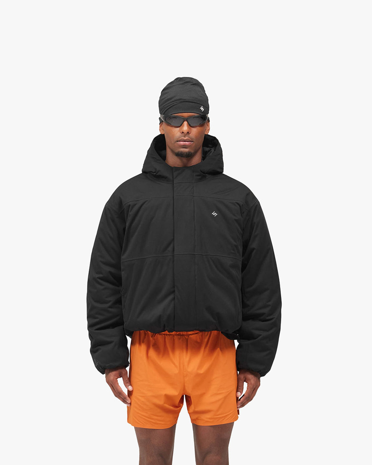 247 Power Shield™ Padded Jacket - Jet Black - Cropped Model - Front