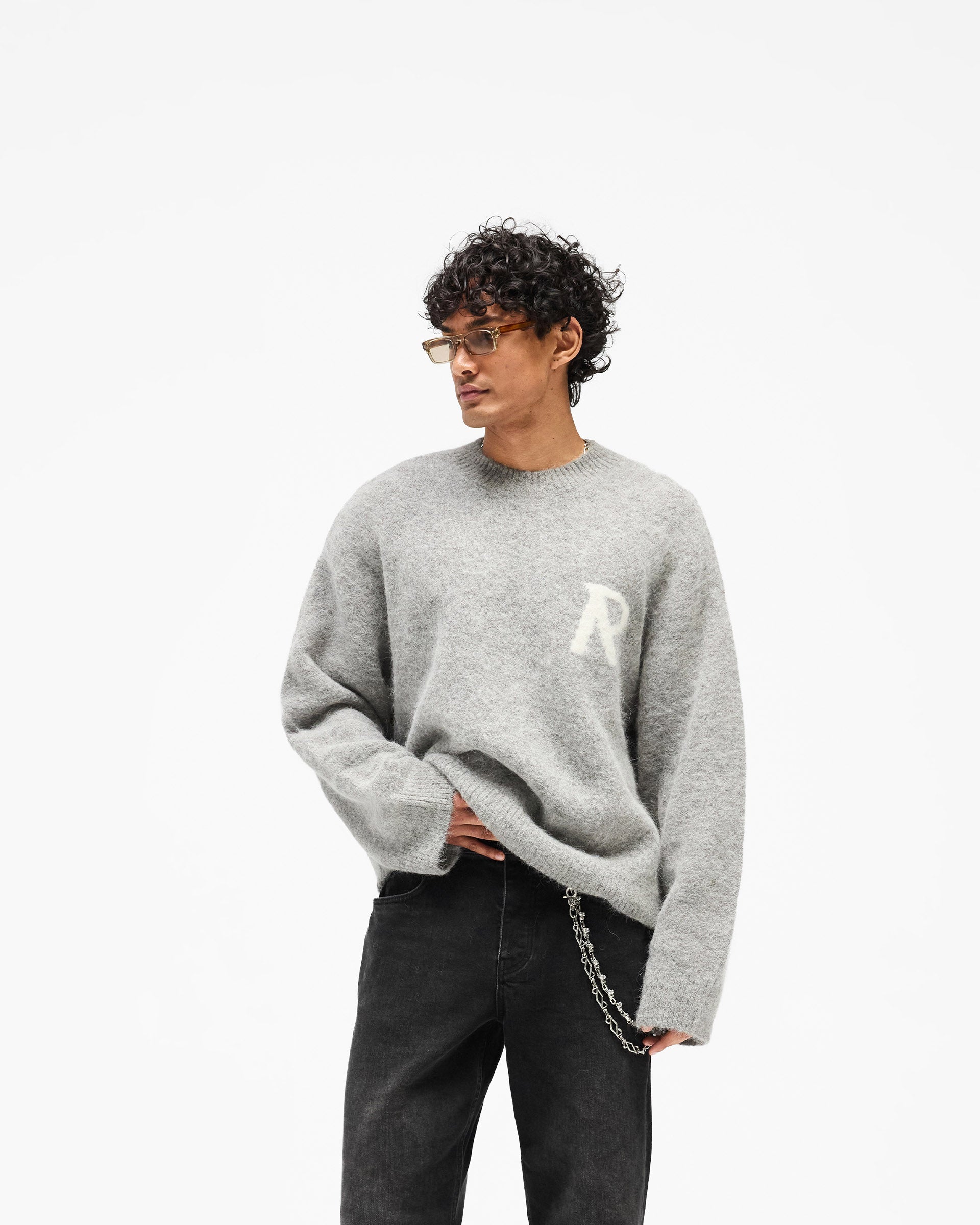 Logo Knit Sweater - Grey