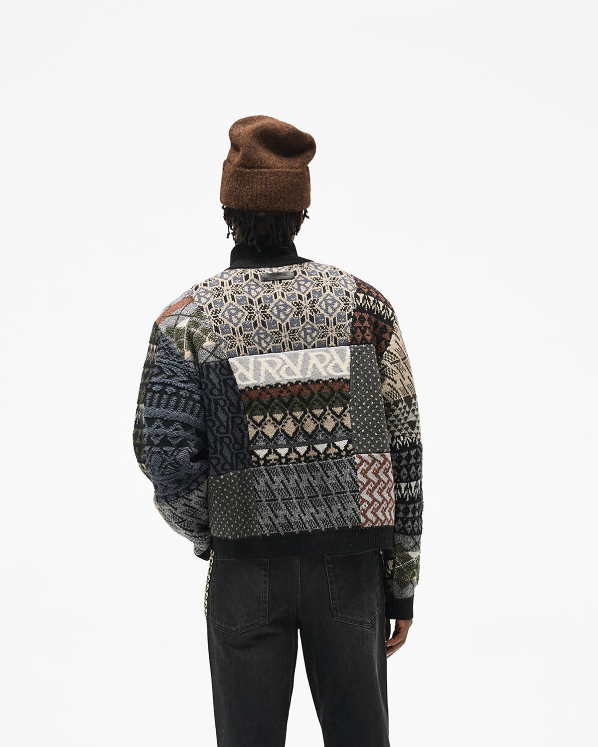 Duality Knit Sweater - Multi - Cropped Model - Back