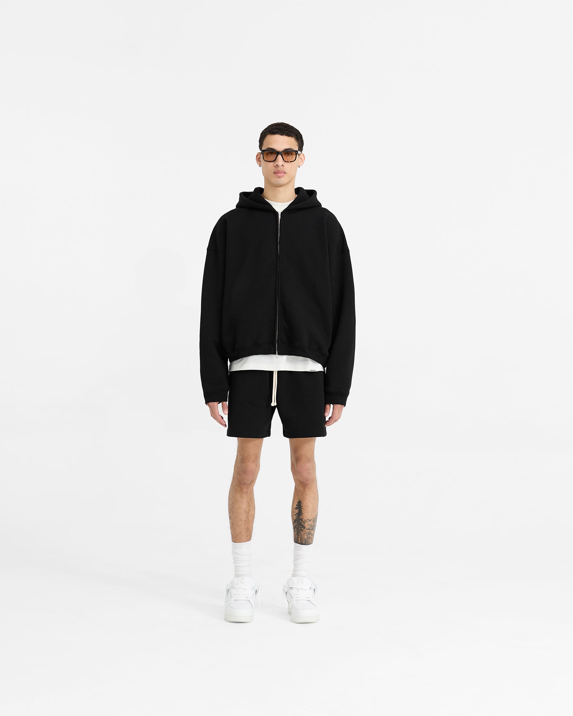 Open Archive Boxy Zip Hoodie Black