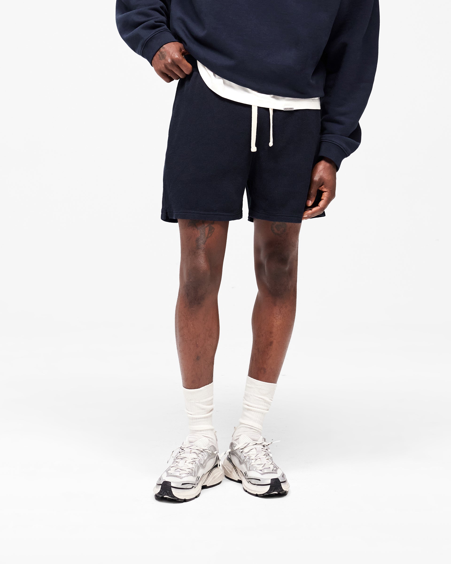 Initial Waffle Shorts - Midnight Navy