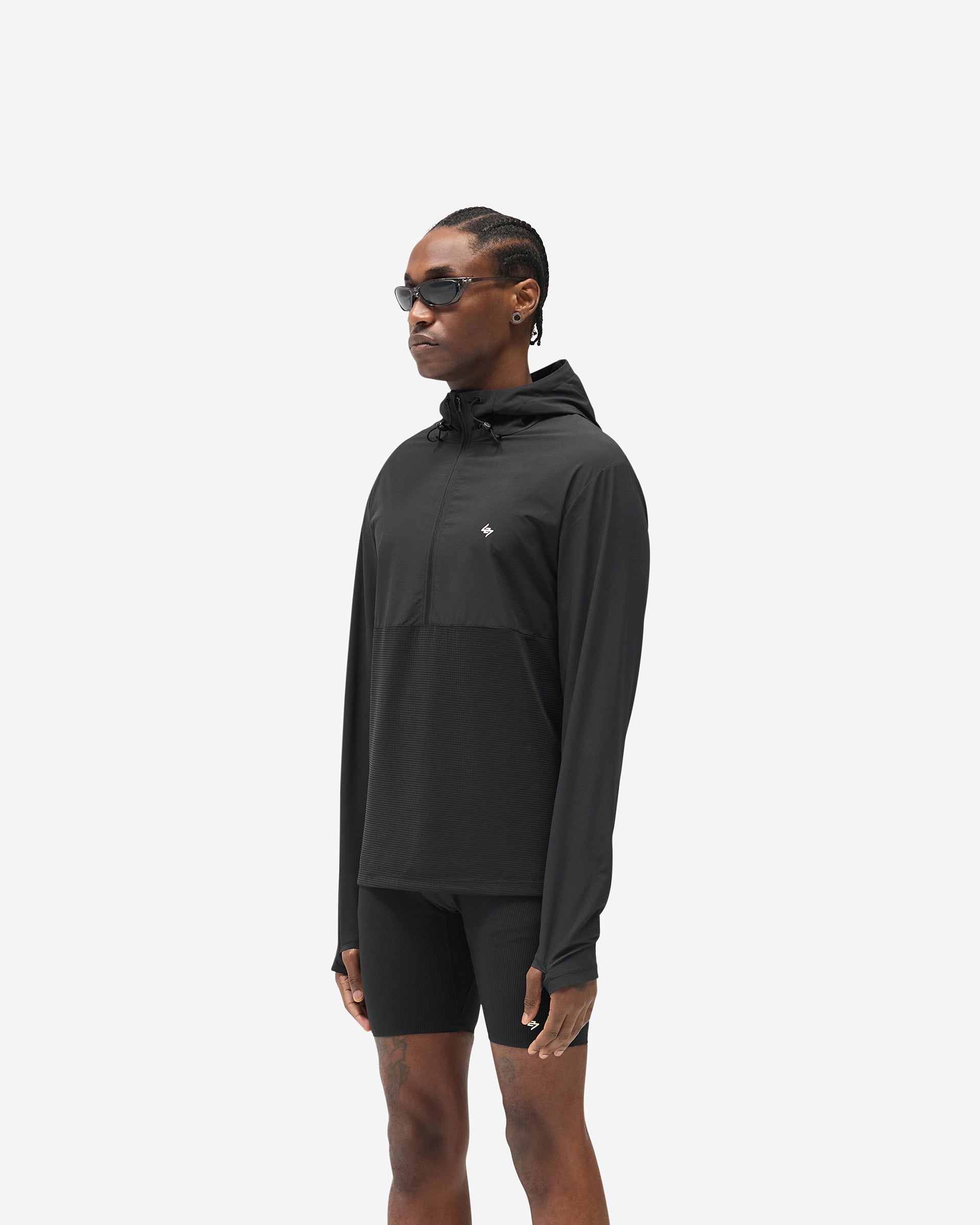 247 Hooded Quarter Zip - Black