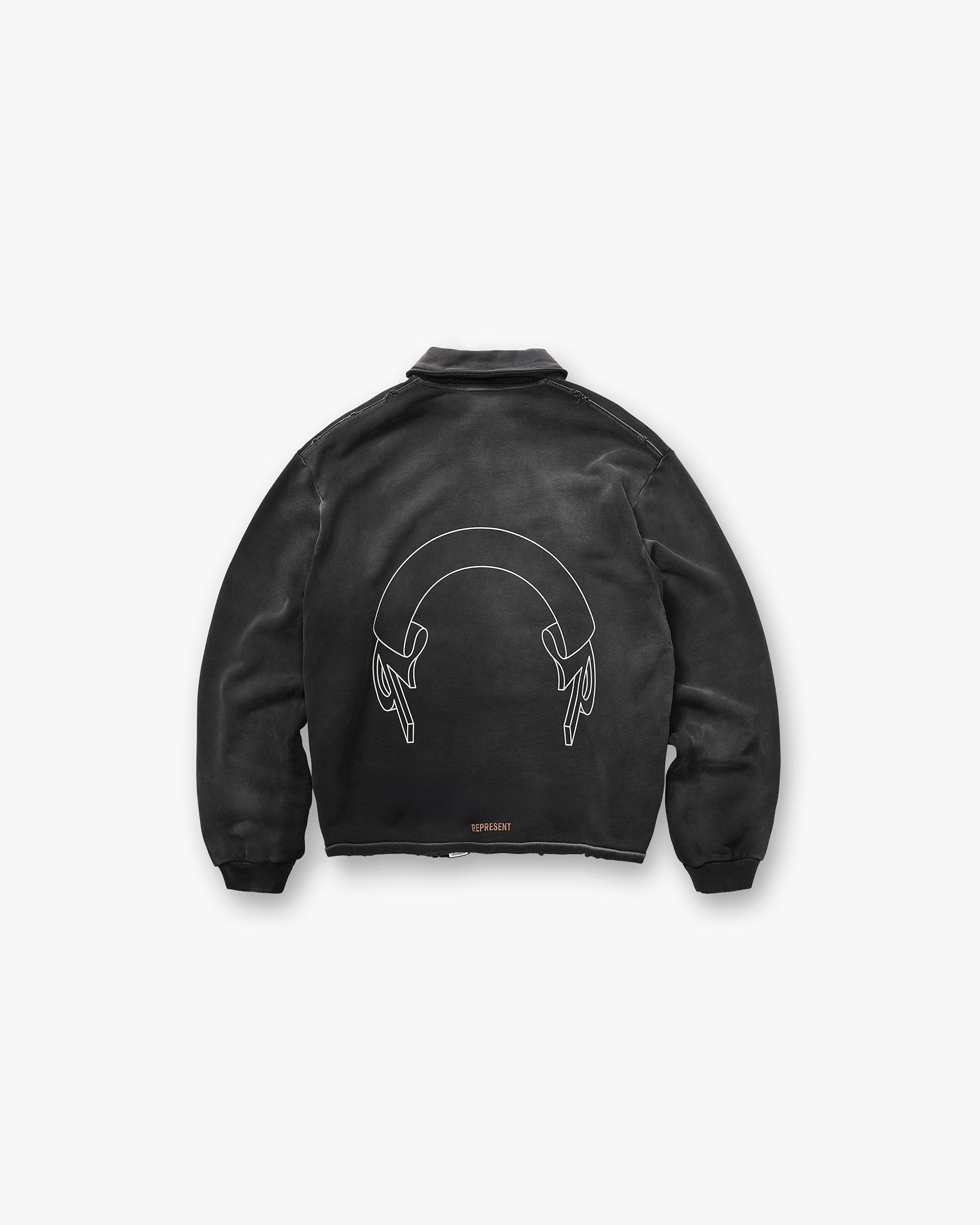 Represent Banner Quarter Zip Sweatshirt - Stained Black