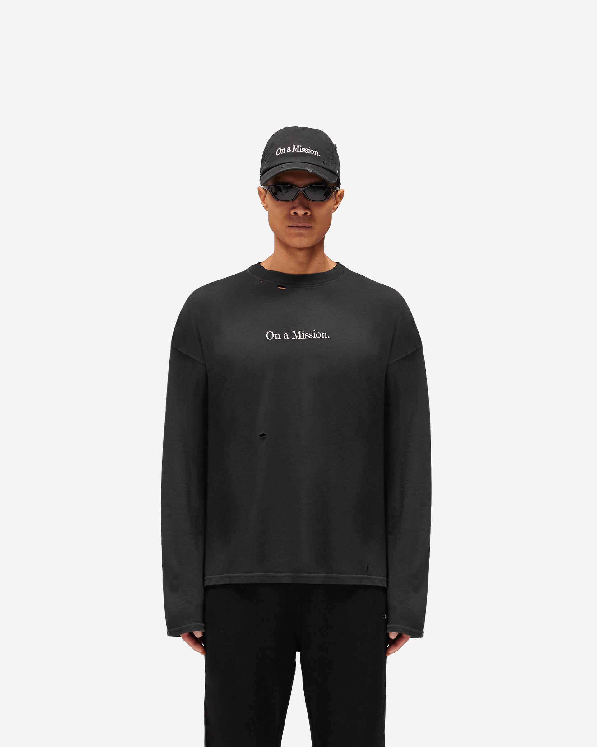 247 On A Mission Long Sleeve T-Shirt - Jet Black