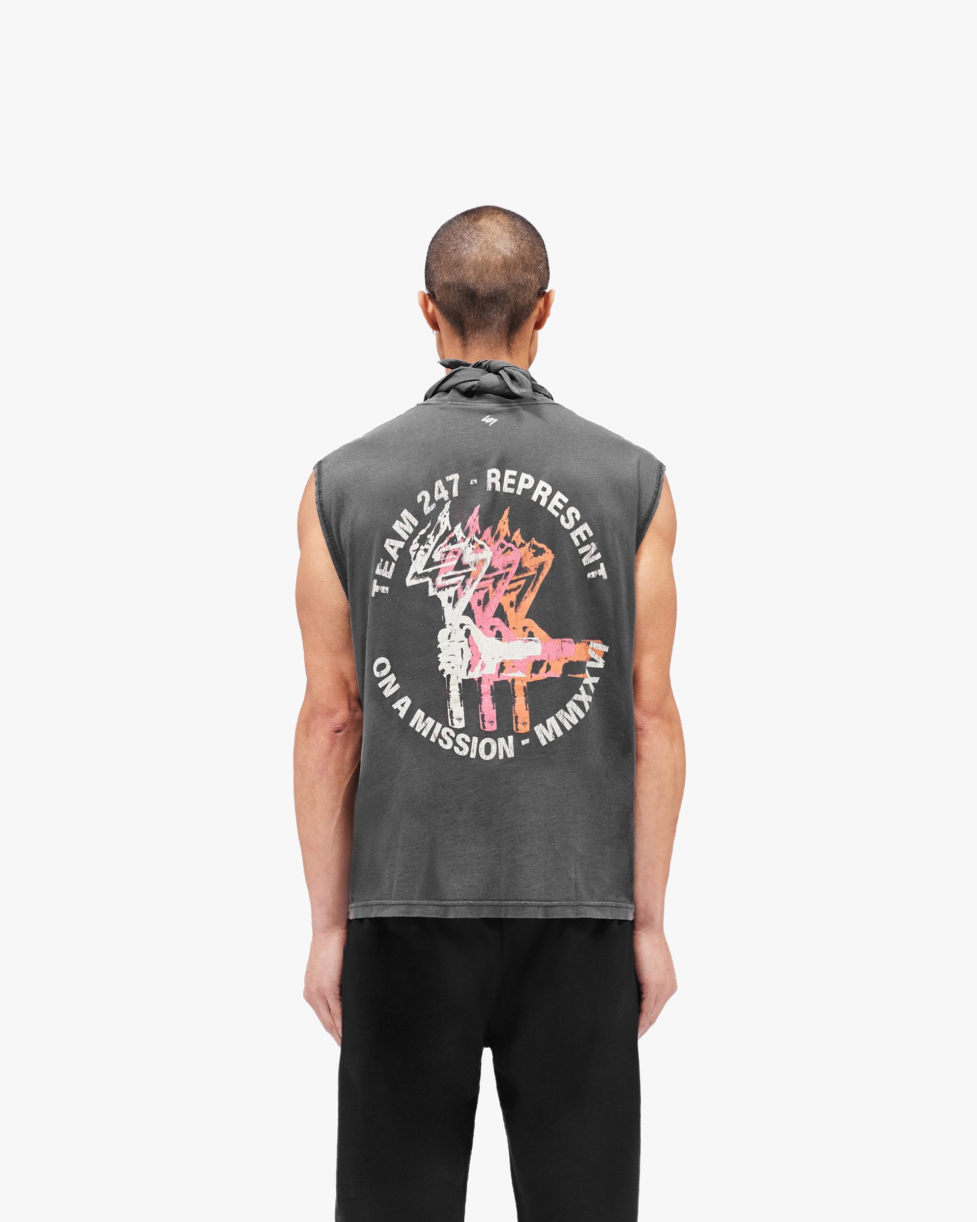 247 Torch Boxy Tank - Washed Black