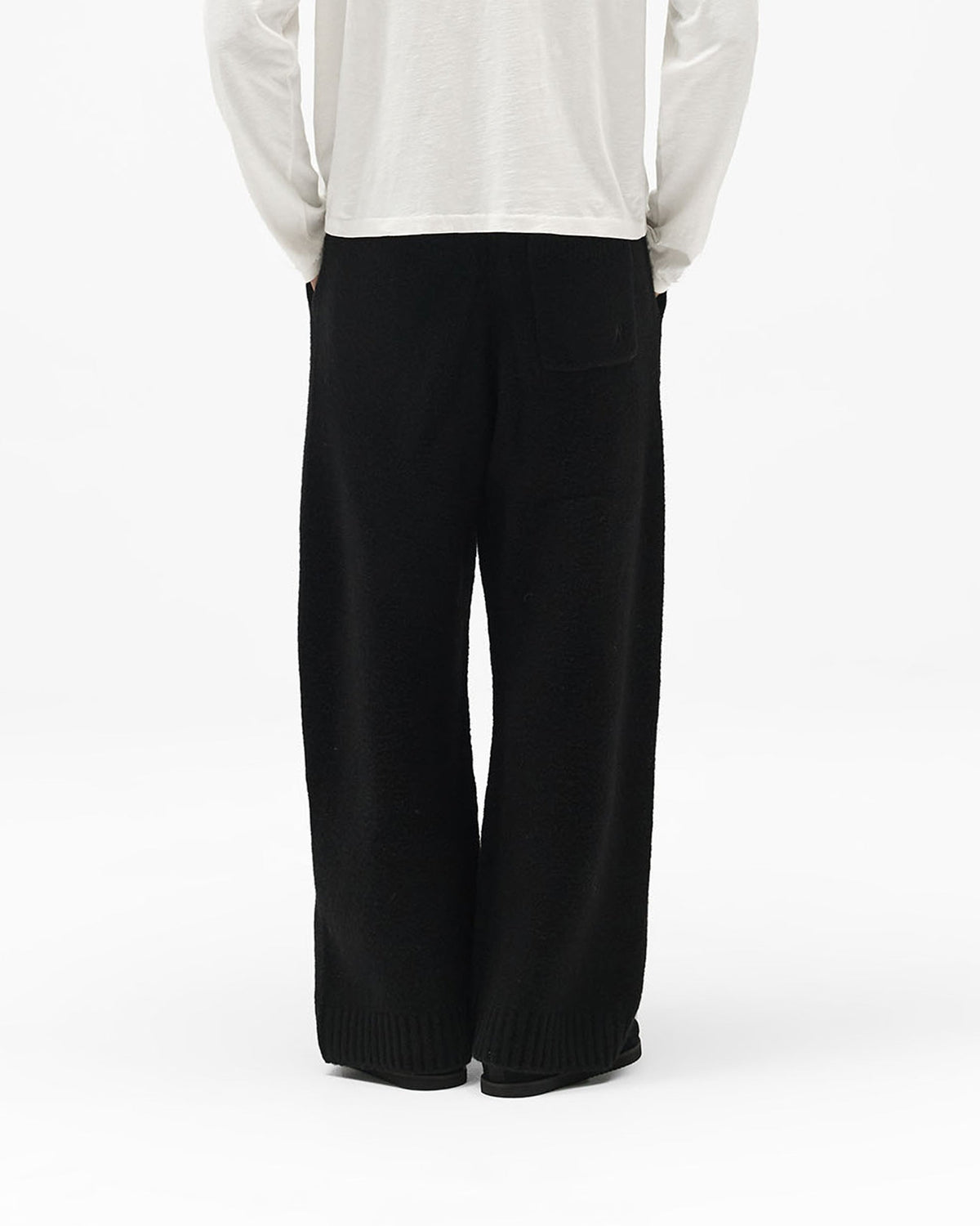 Ramone Knit Sweatpant - Jet Black - Cropped Model - Back