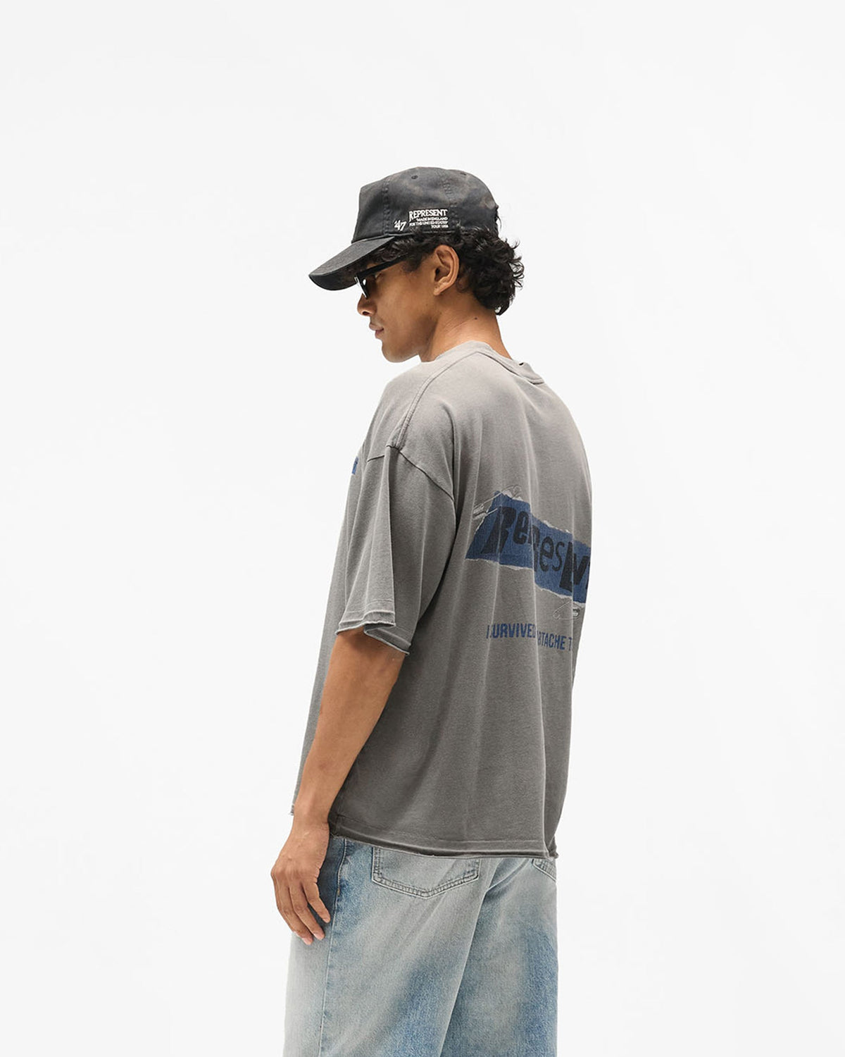 Ransom T-Shirt - Oxidised Grey - Cropped Model - Side