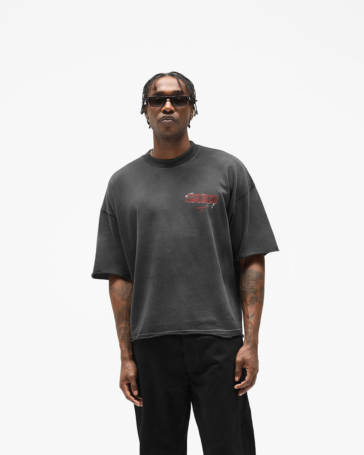 Ransom T-Shirt - Vintage Black - Cropped Model - Front