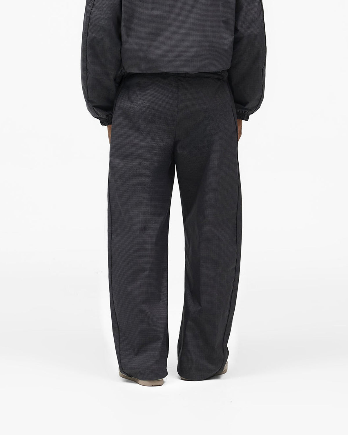 Riot Track Pant - Navy Check - Cropped Model - Back